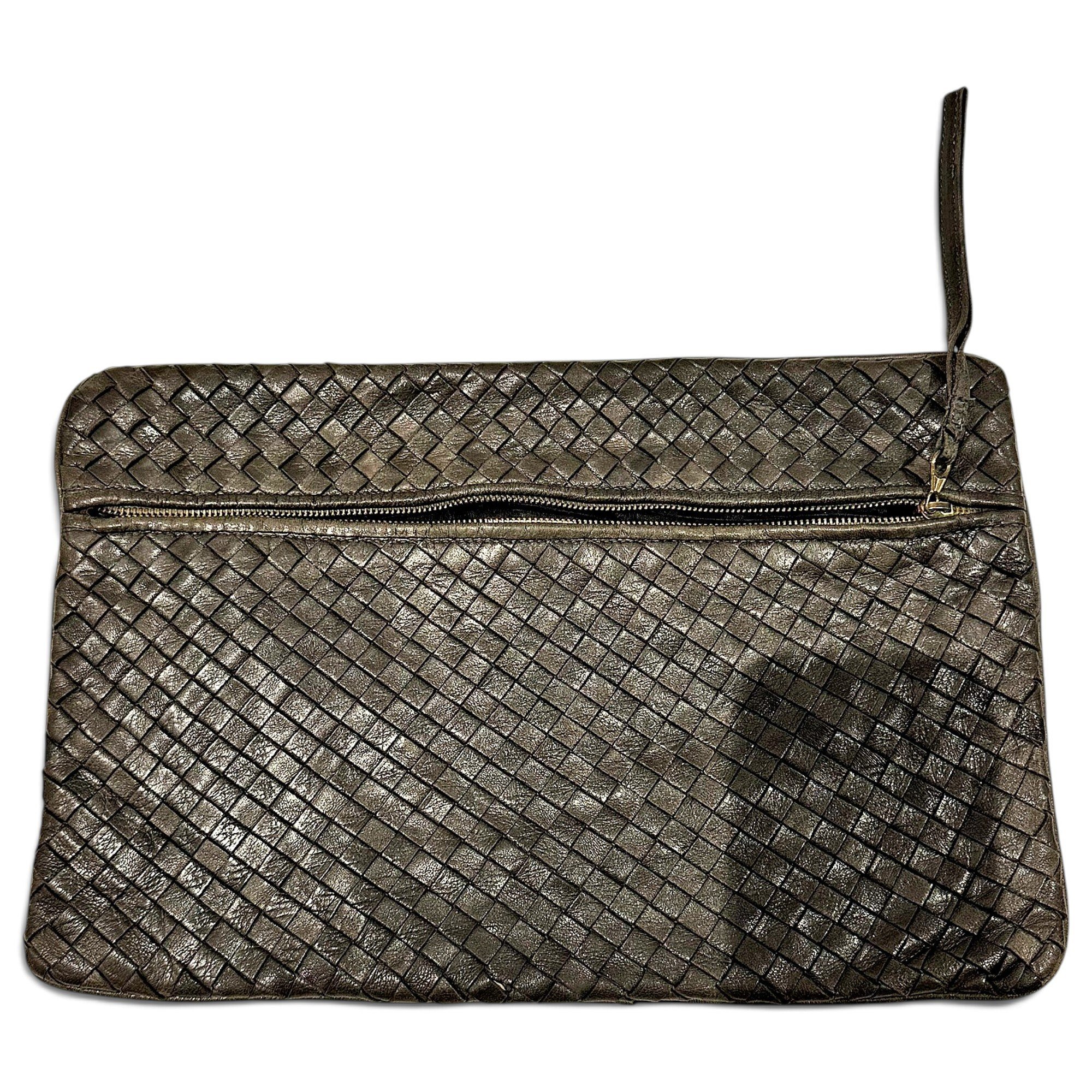 Leather clutch bag