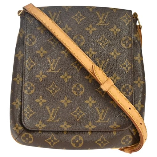 Musette cloth handbag