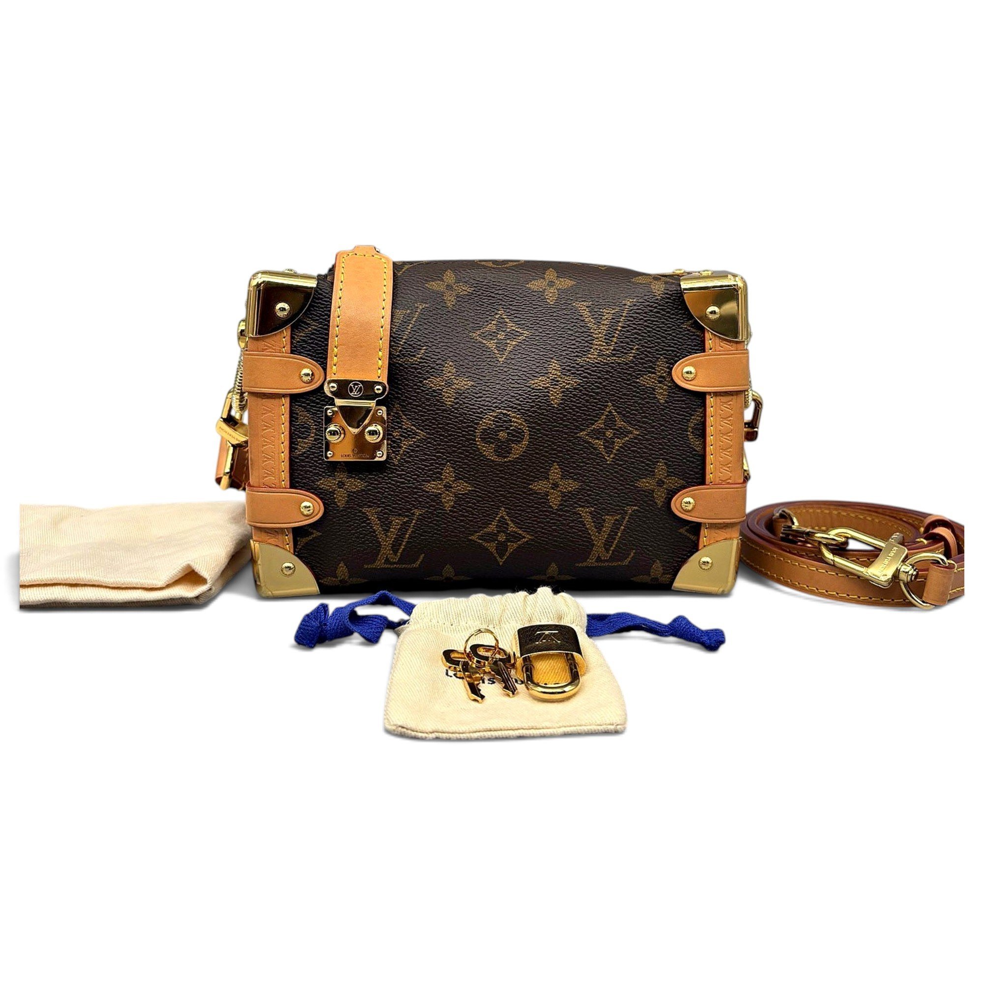Side Trunk leather handbag