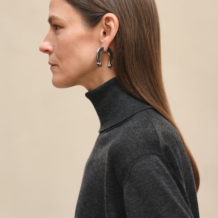 Gris Volcanique Cashmere Long-sleeve Sweater