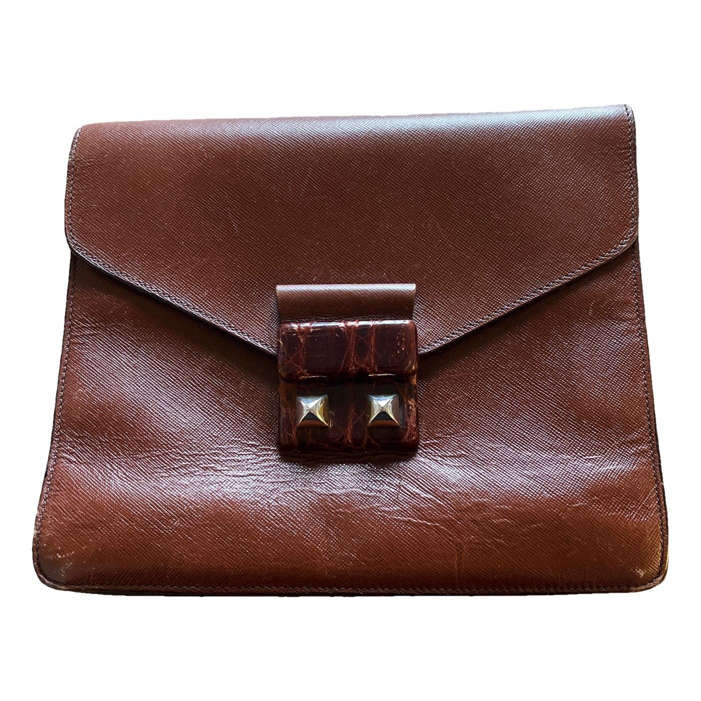 Leather clutch bag