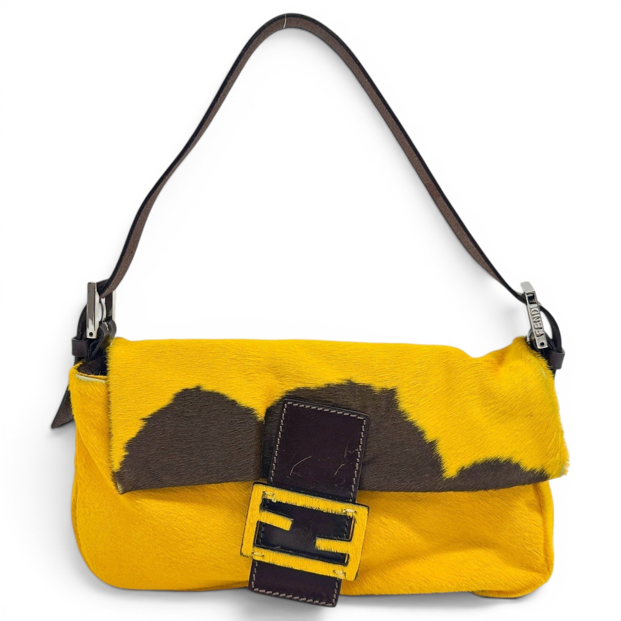 Baguette pony-style calfskin handbag