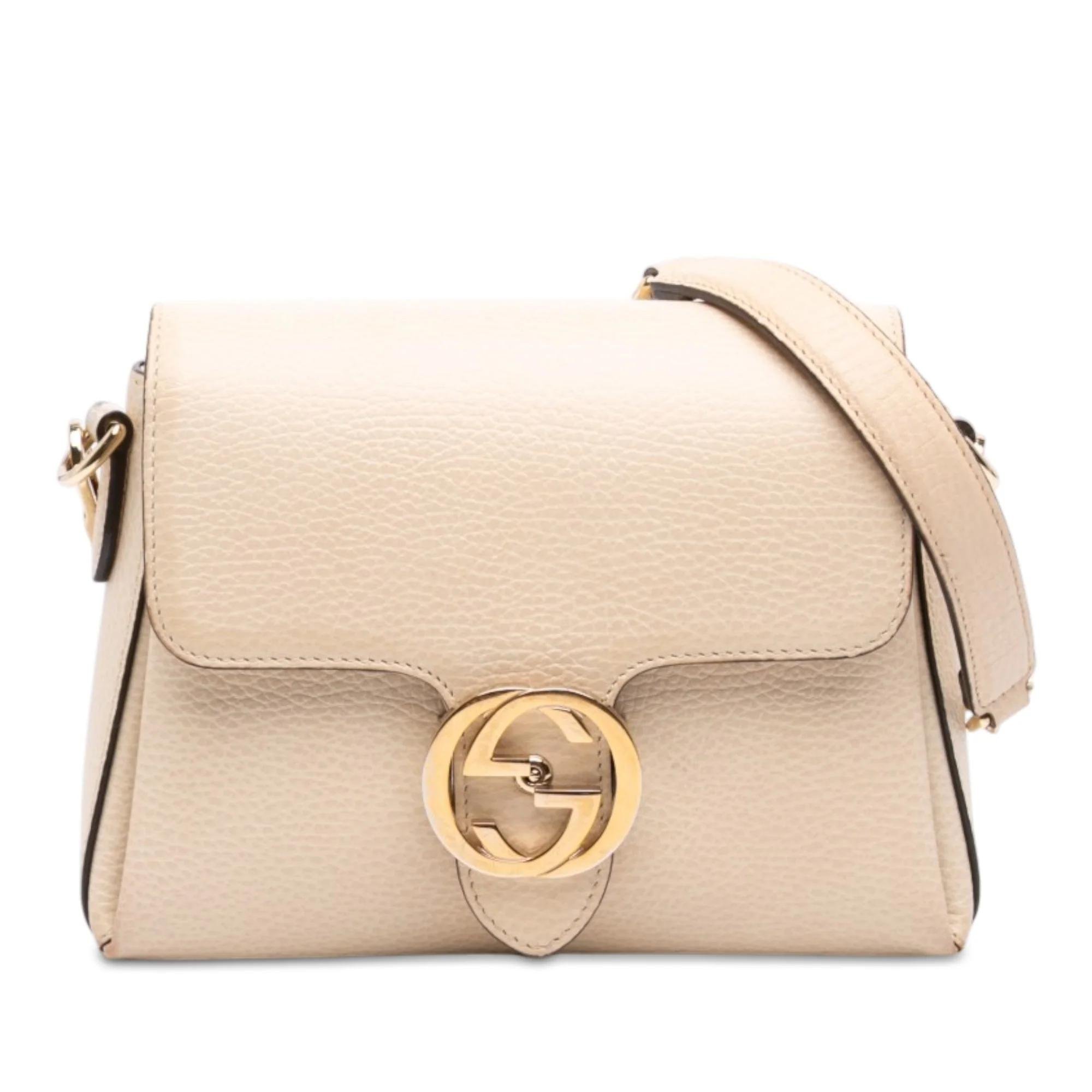 Interlocking leather handbag