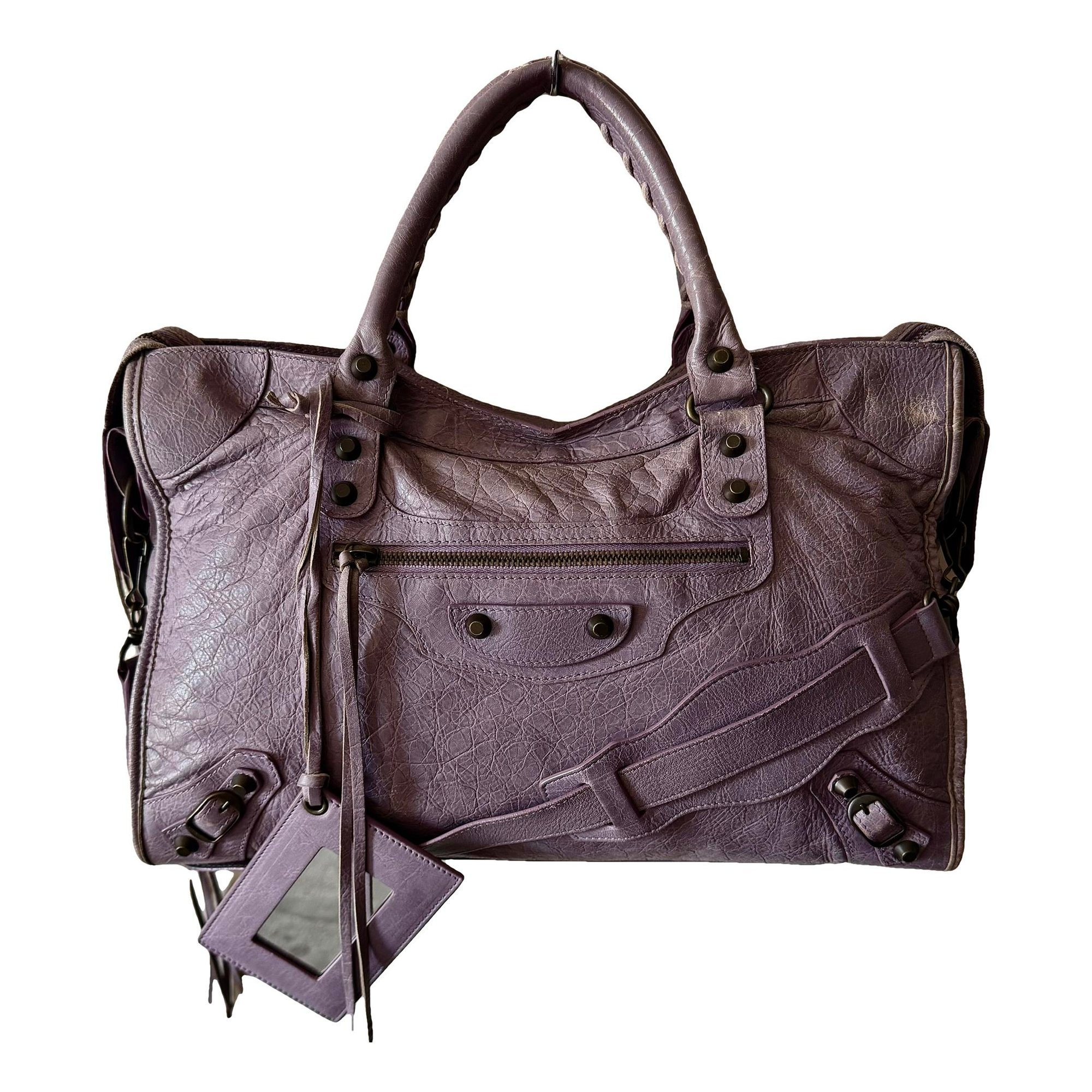 City leather handbag