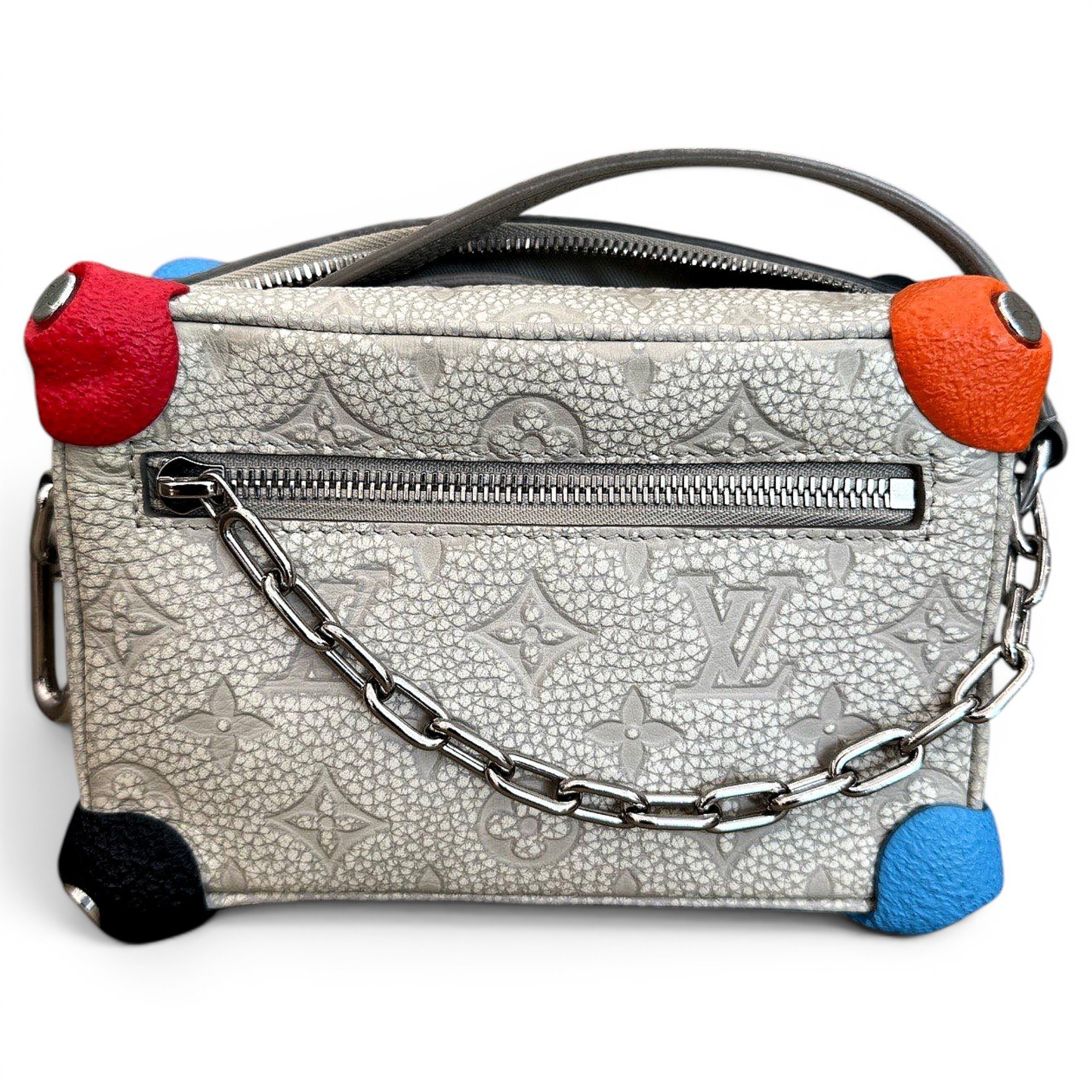 Side Trunk leather handbag