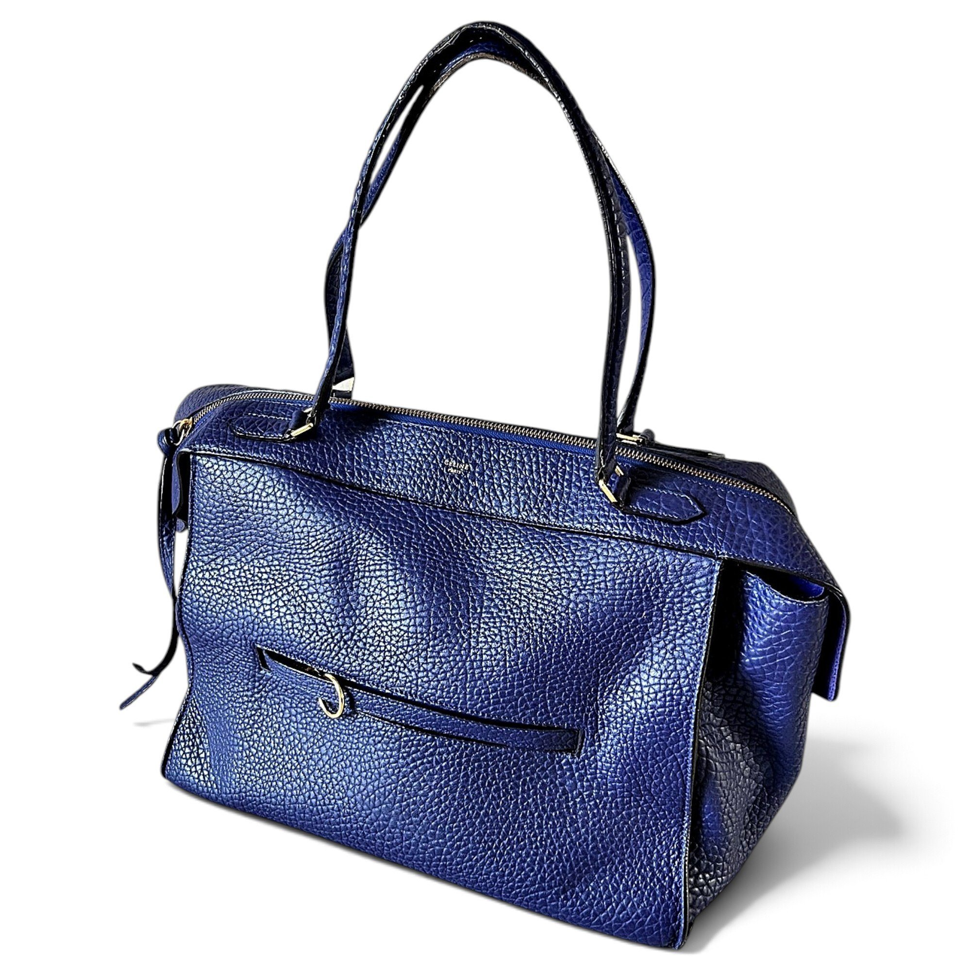 Ring leather handbag