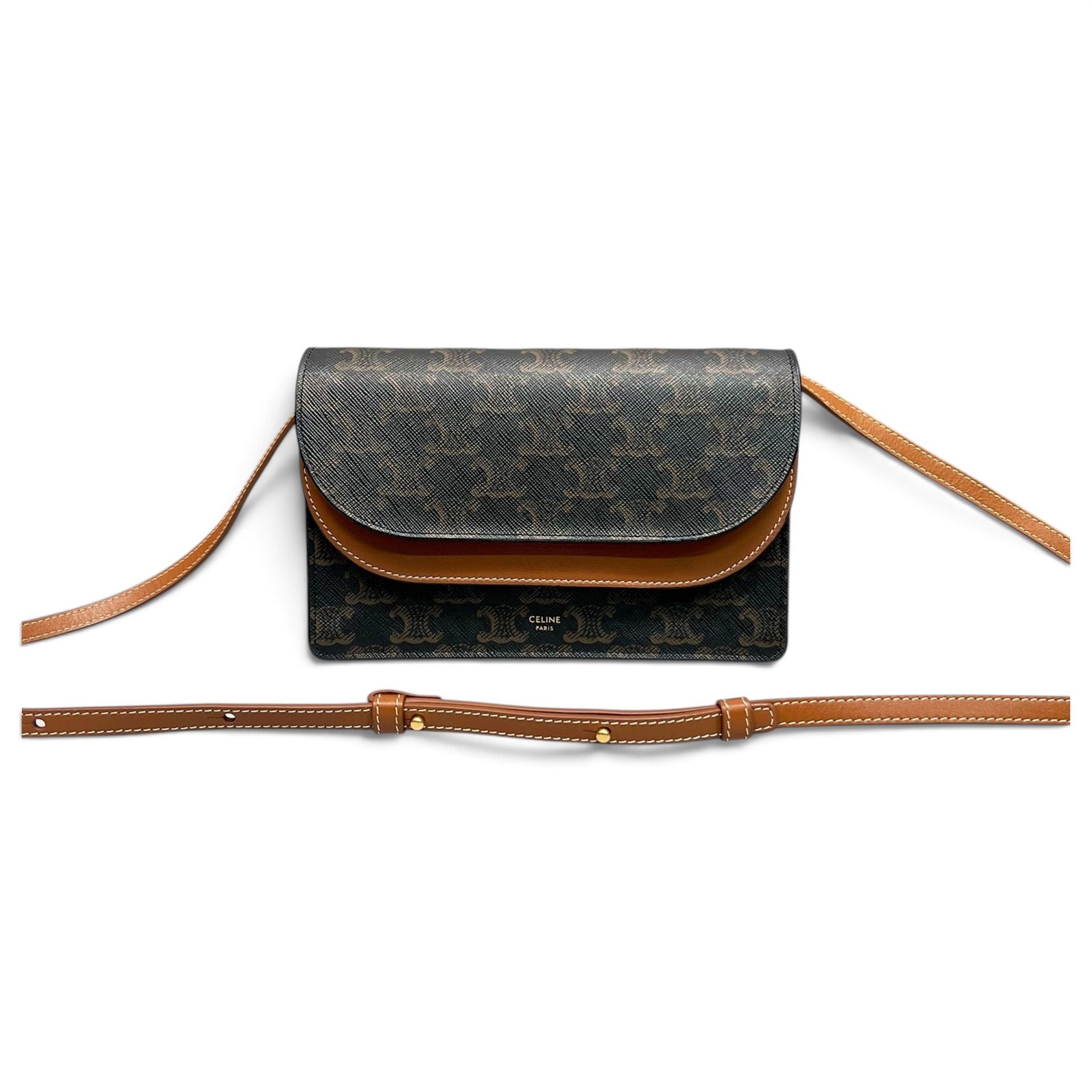 Pocket leather crossbody bag