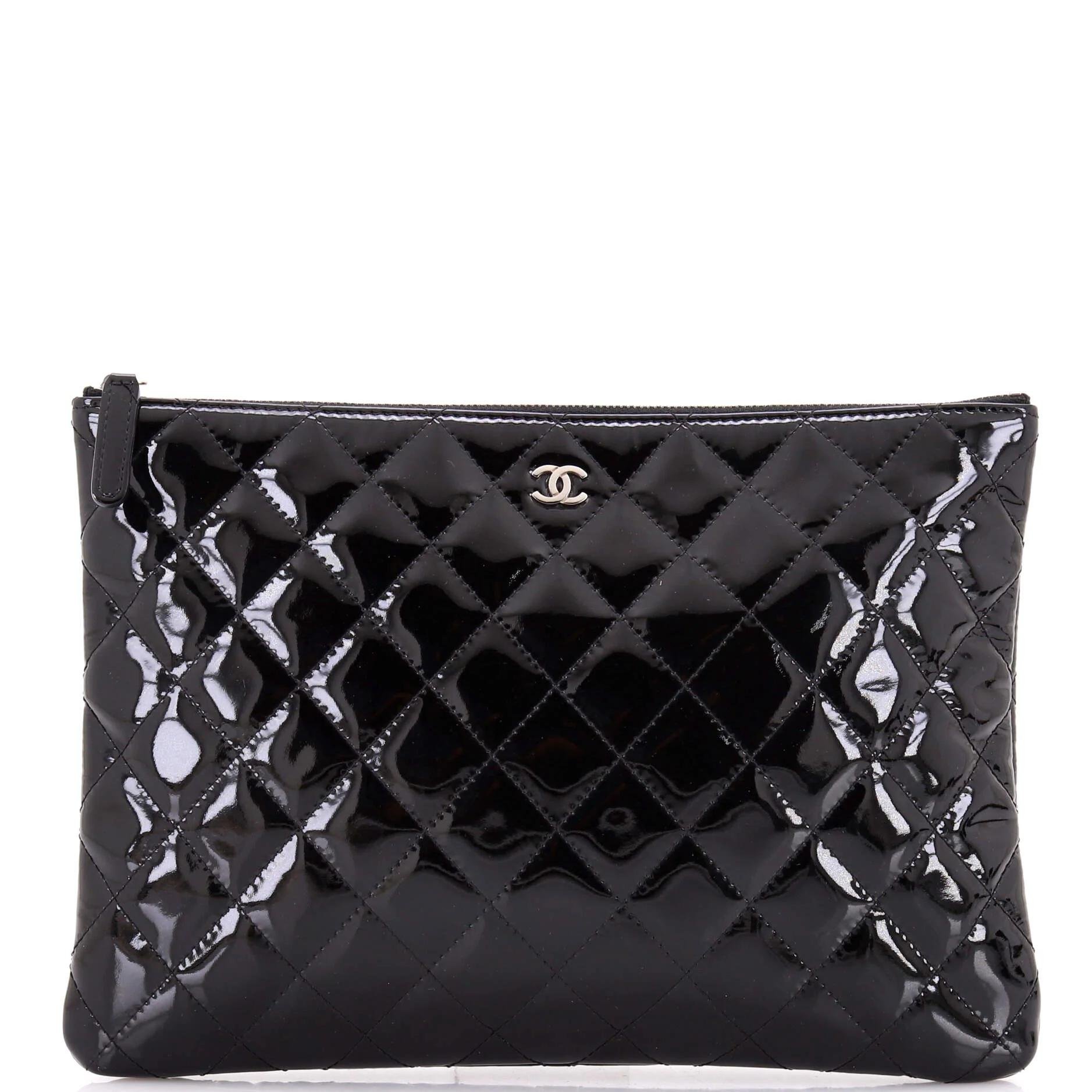 Patent leather clutch bag