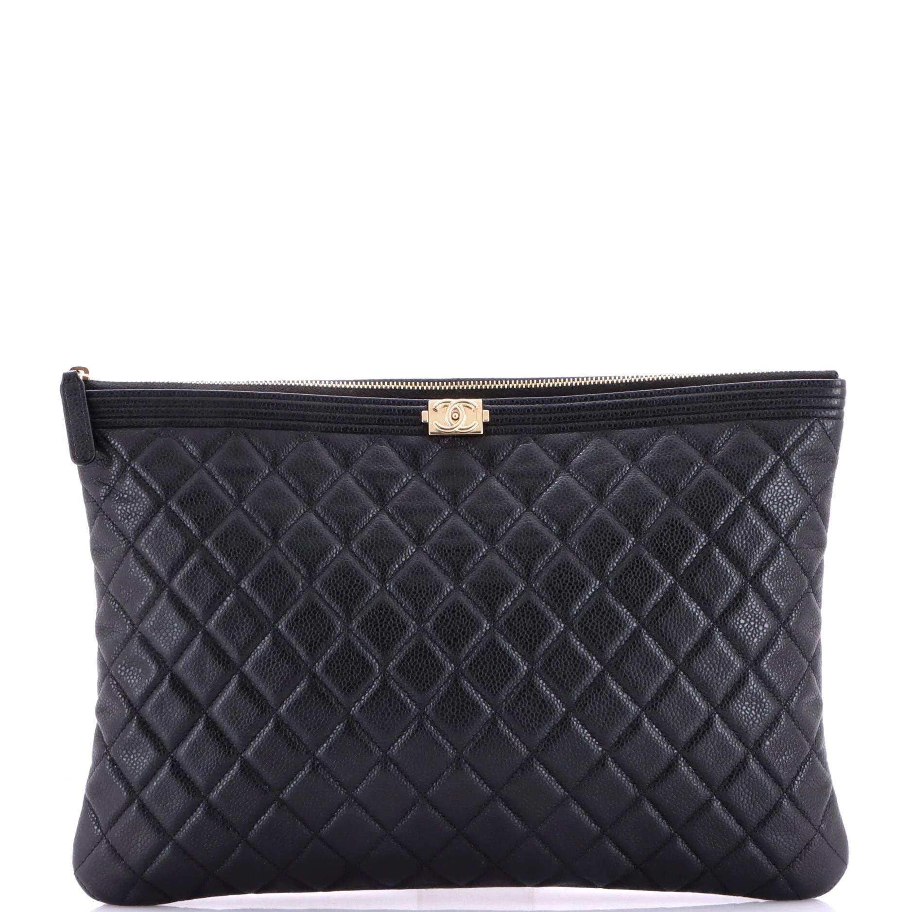 Leather clutch bag