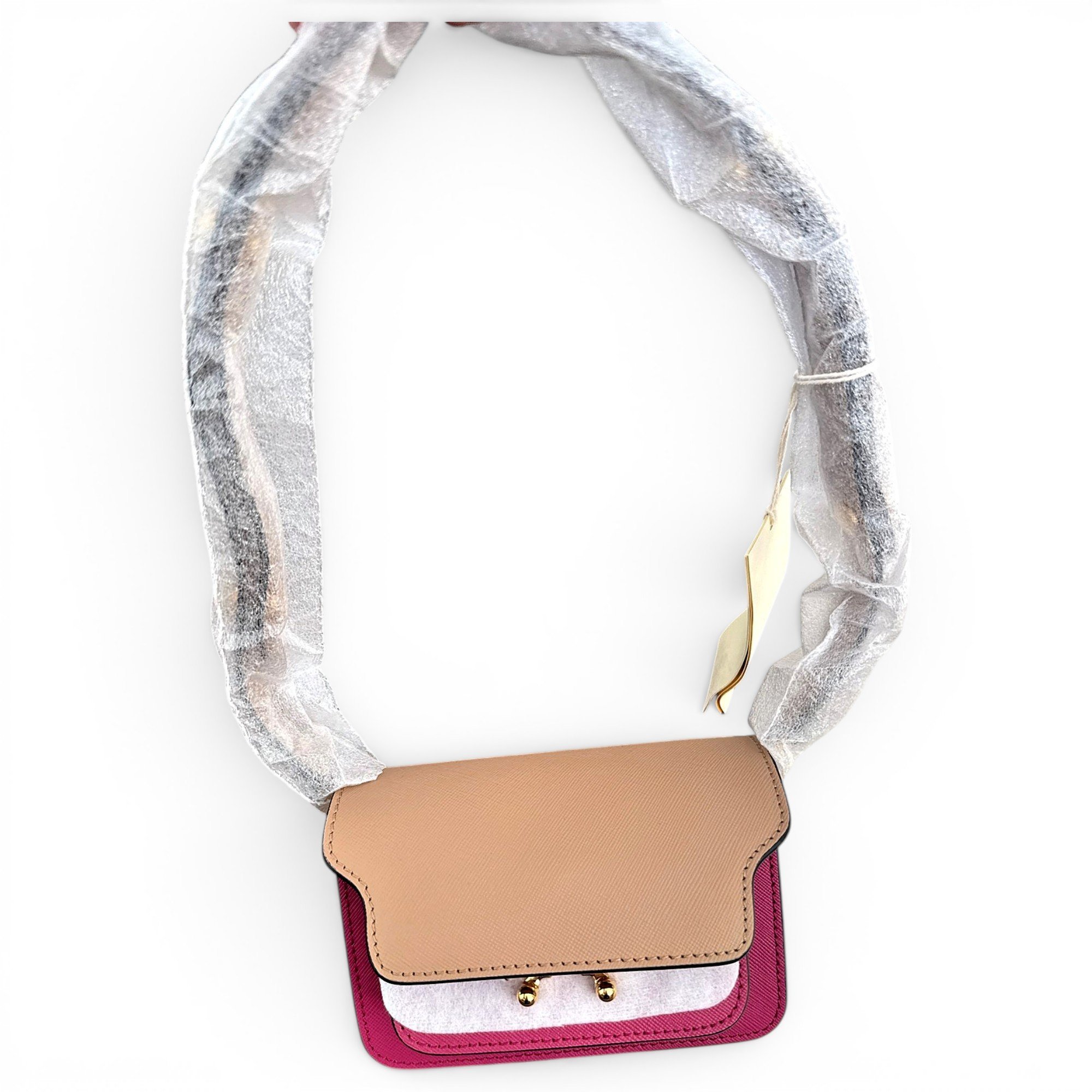 Trunk leather handbag