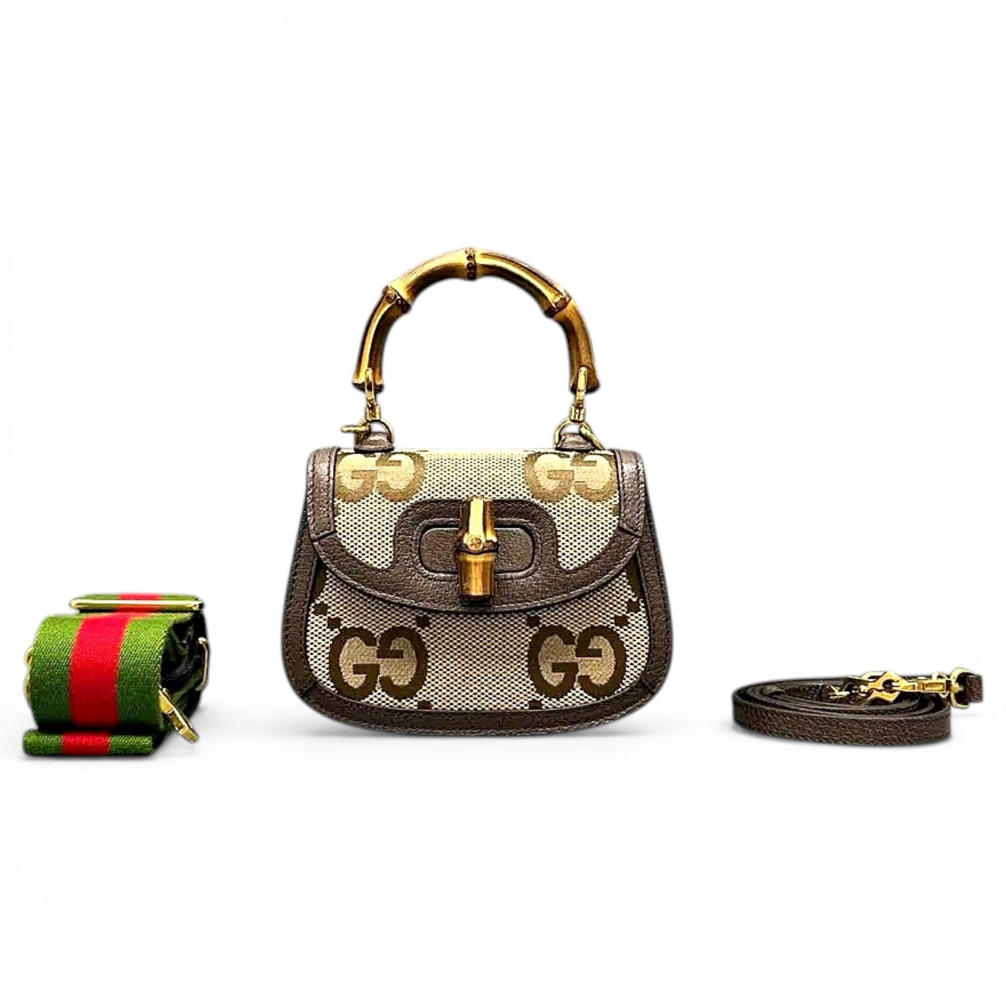 Convertible Bamboo Top Handle leather crossbody bag
