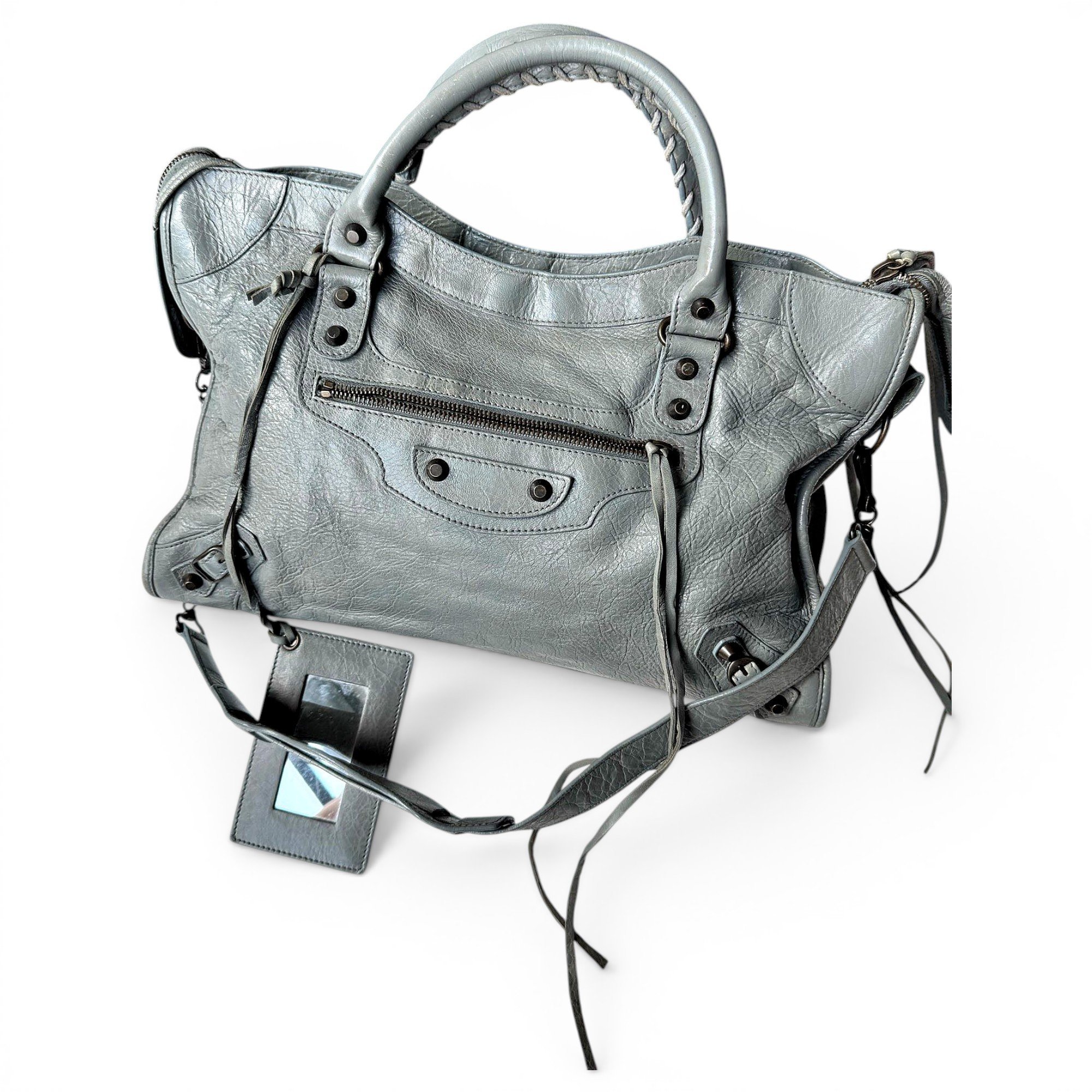 City leather handbag