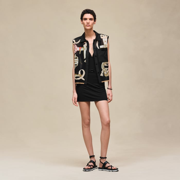 Noir "Ferronnerie Remix" Sleeveless Beach Shirt