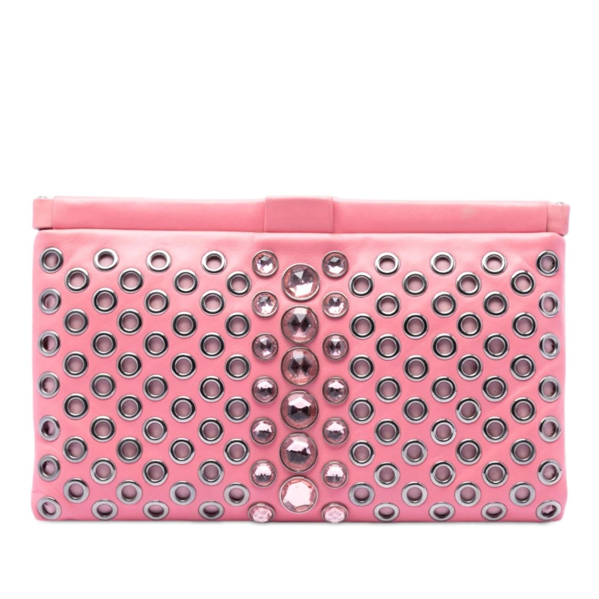 Miu Crystal leather handbag