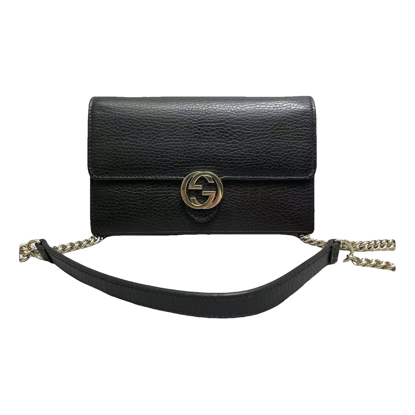 Interlocking leather handbag