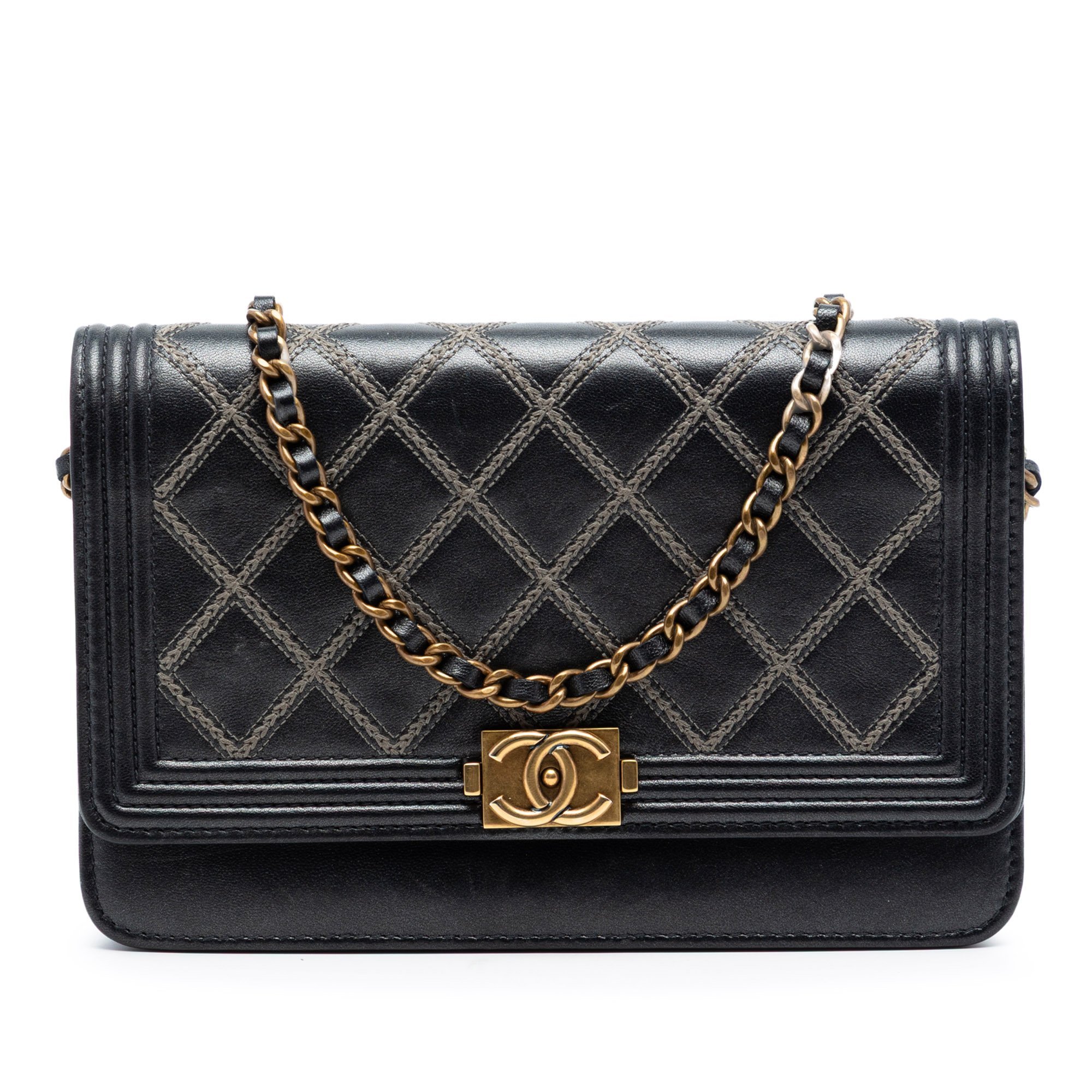 Wallet On Chain leather handbag