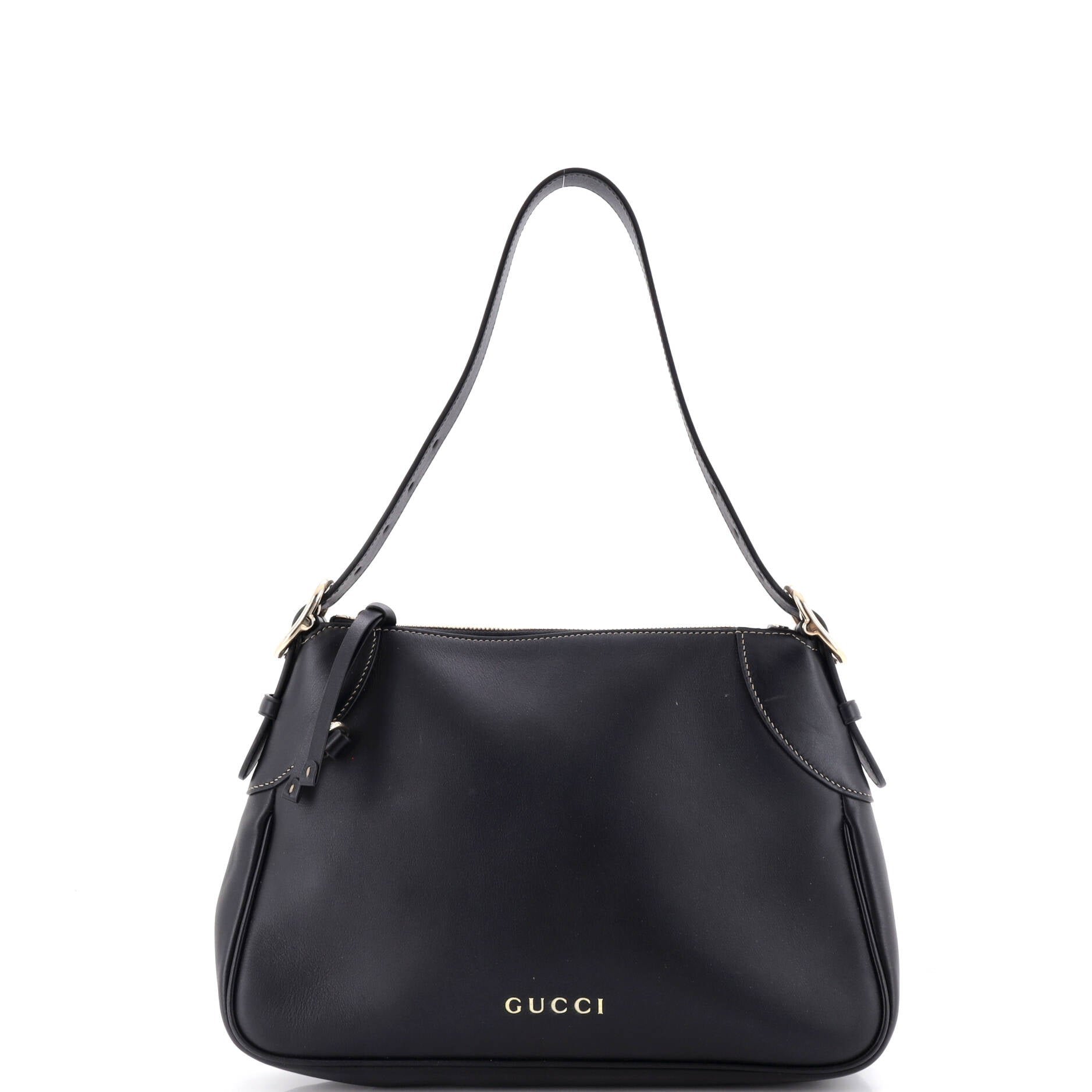 Emblem Shoulder Bag Leather Medium