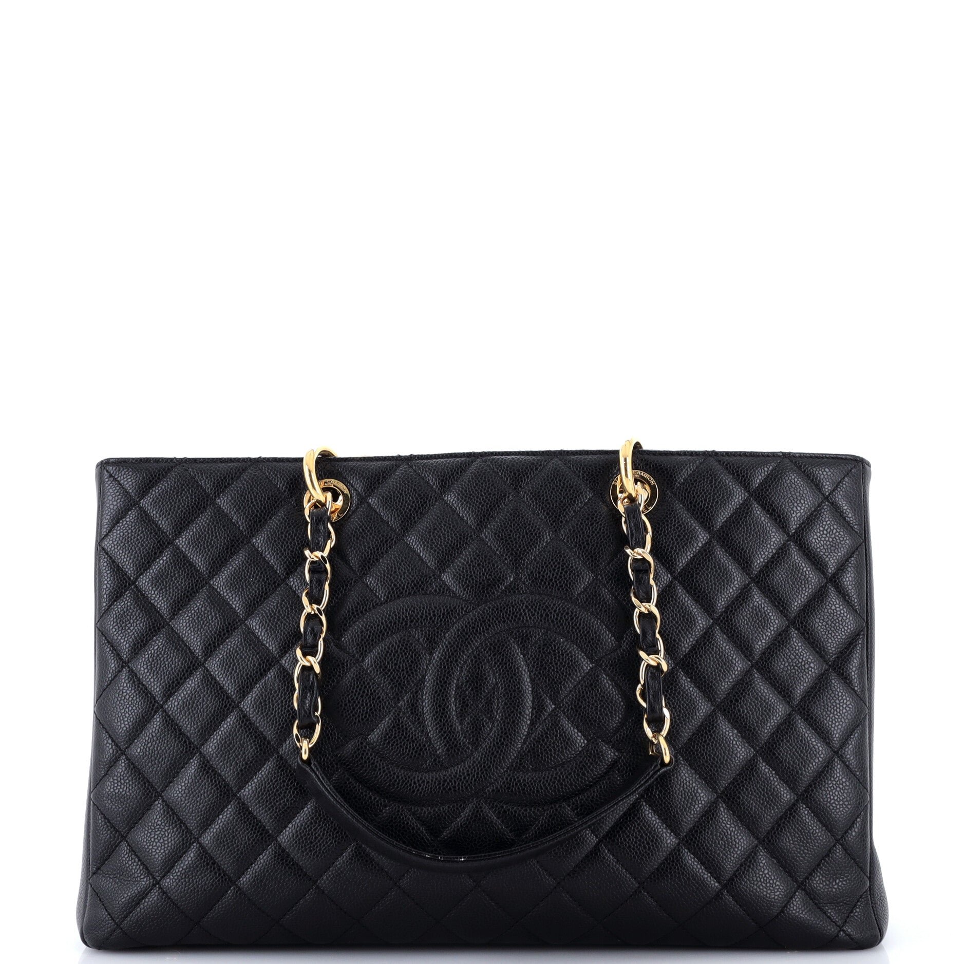 Grand Shopping Tote Quilted Caviar XL