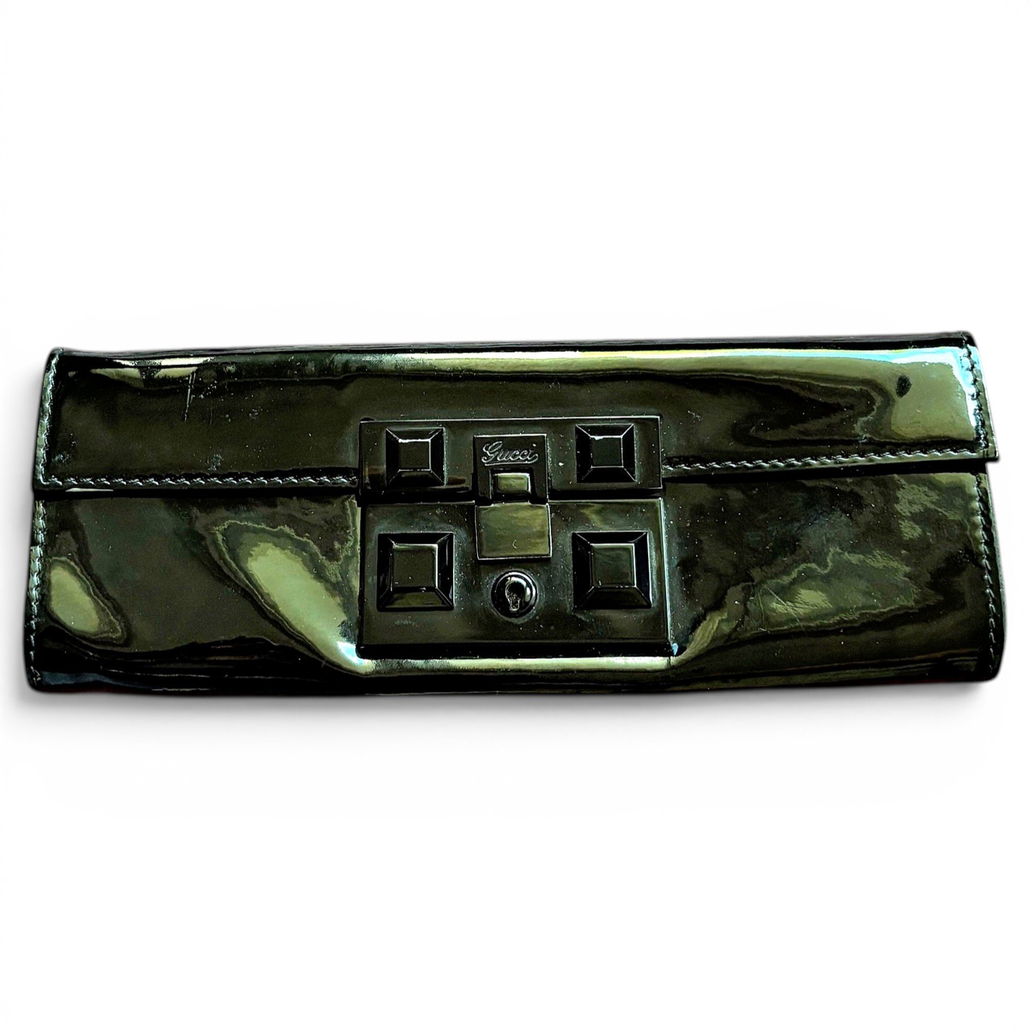 Patent leather clutch bag