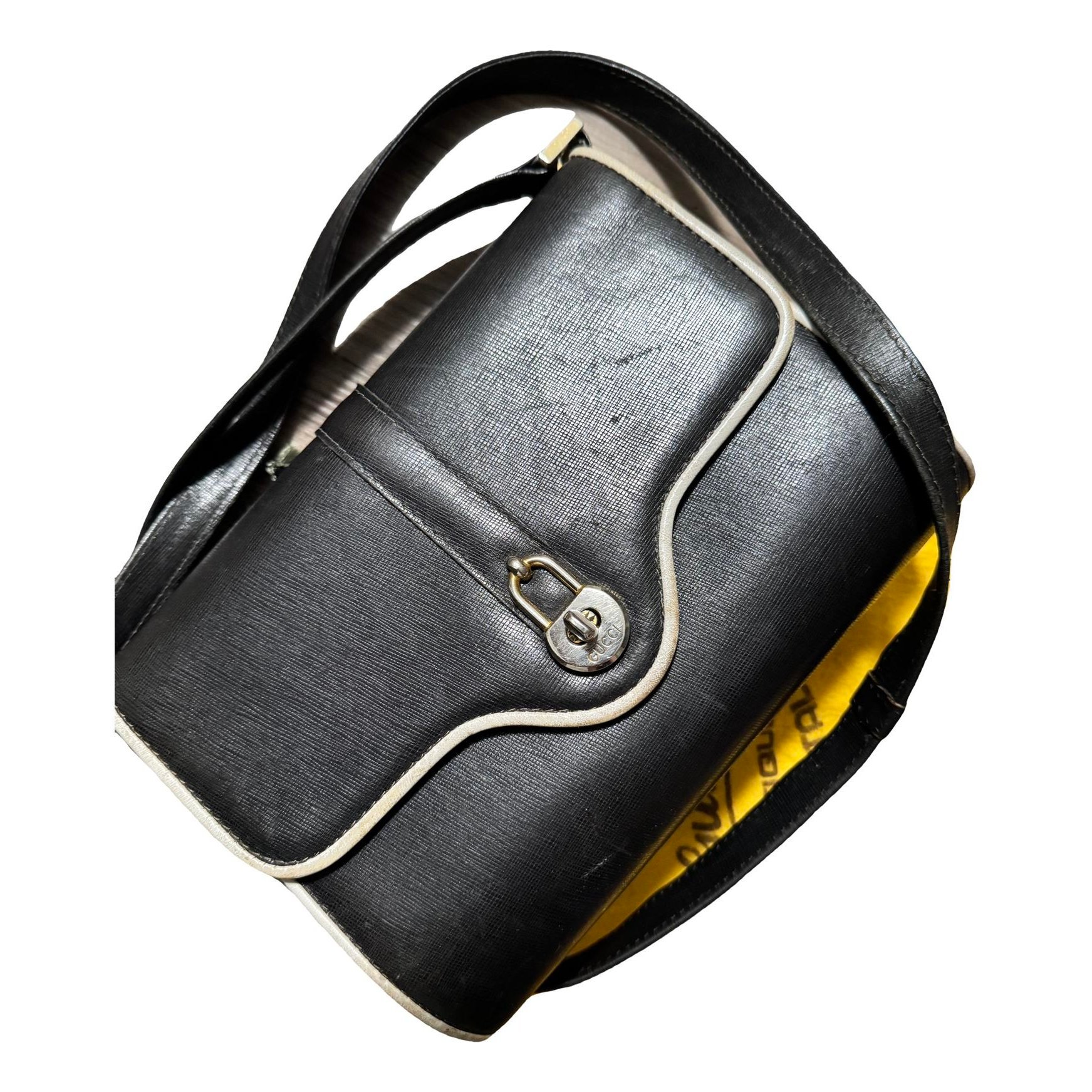 Padlock leather crossbody bag