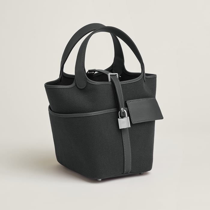 Gris Misty Picotin Lock 18 Pocket Bag