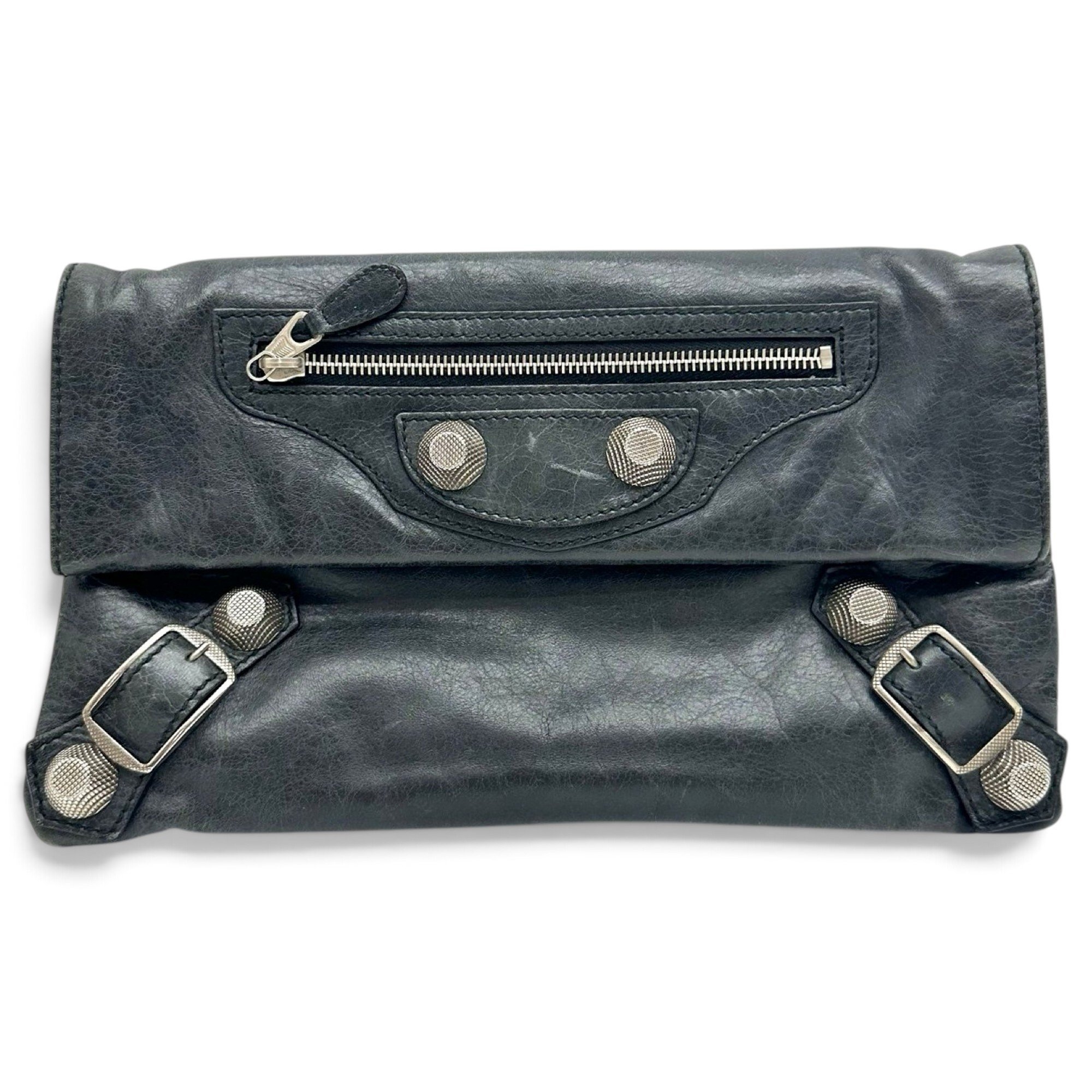 Envelop leather clutch bag