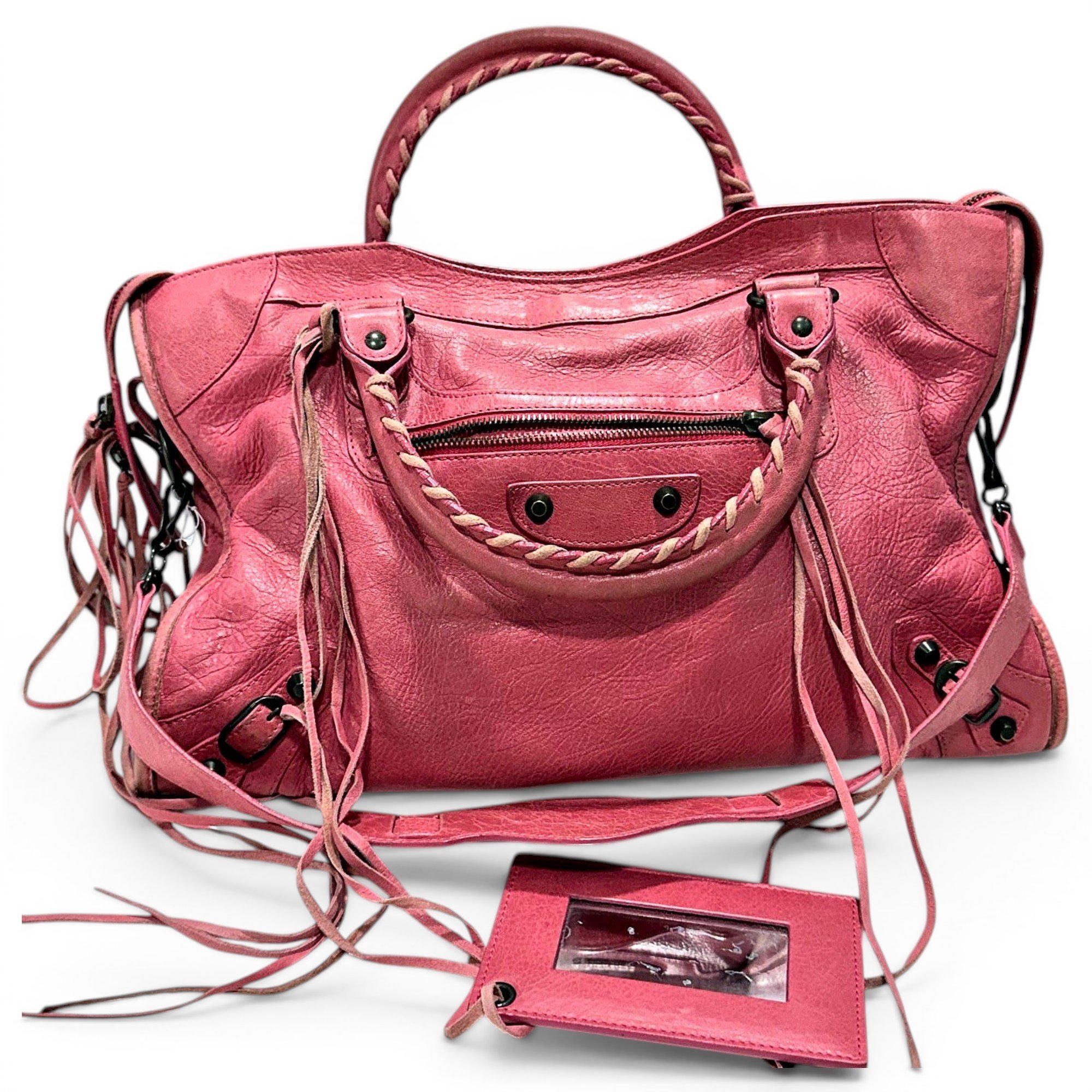 City leather handbag