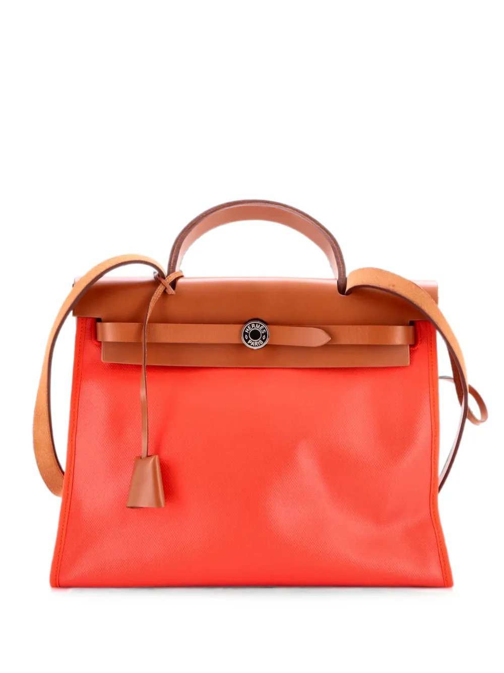 Herbag Zip Berline Vache Canvas and Leather 31 shoulder bag