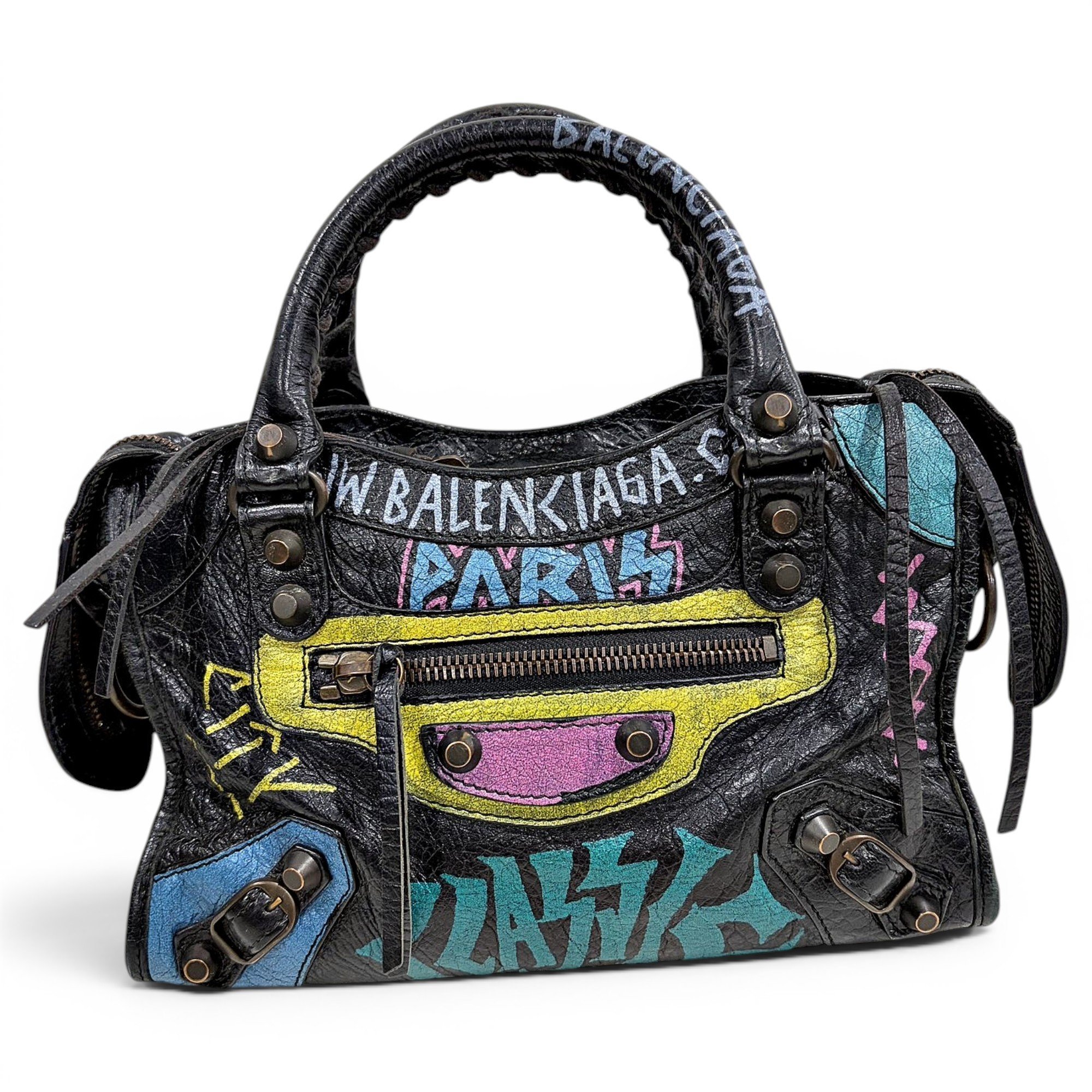 City leather handbag