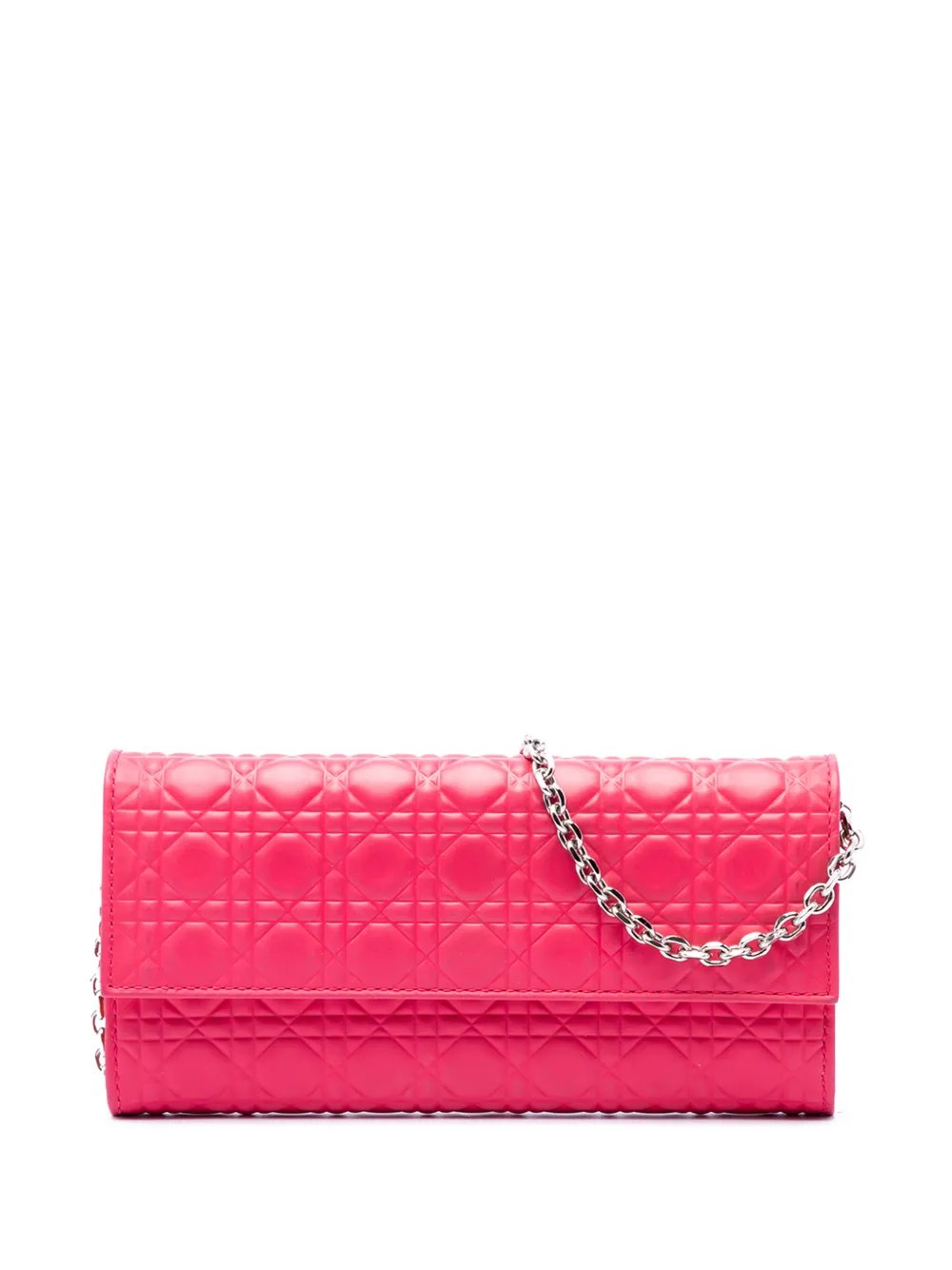2014 Bicolor Lambskin Cannage Lady Dior Wallet on Chain shoulder bag