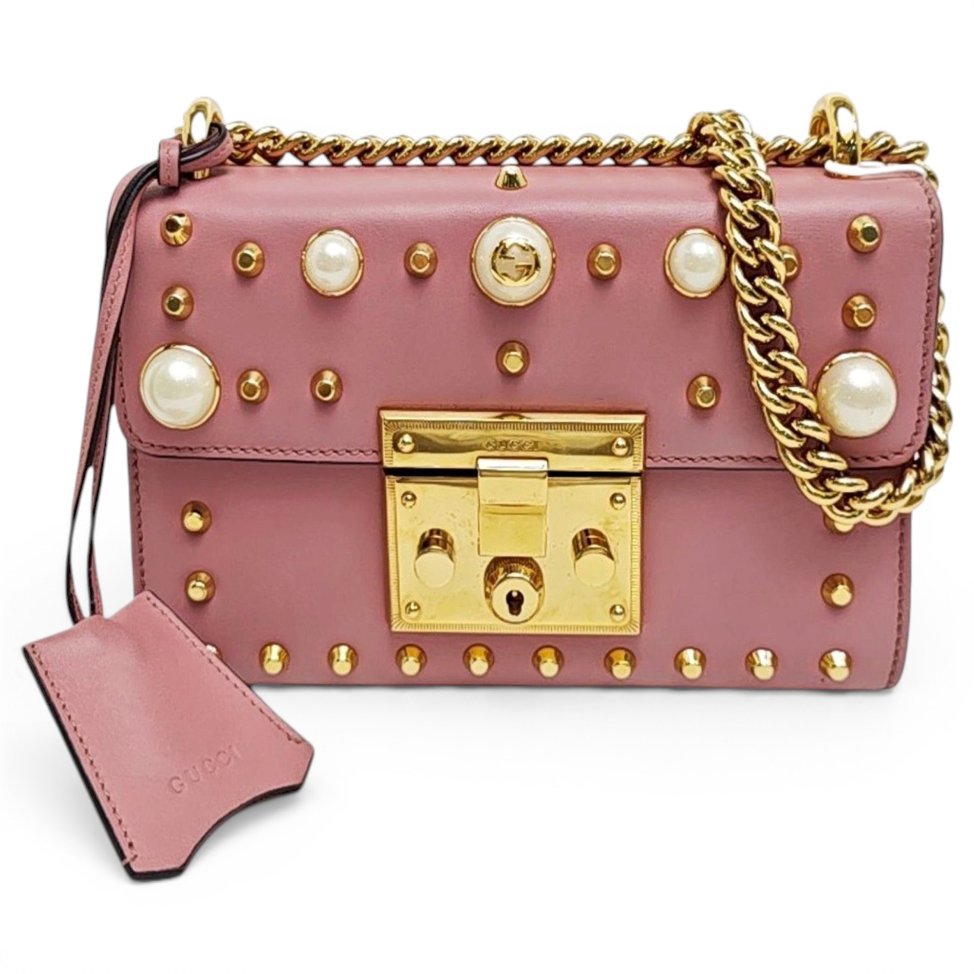 Padlock leather crossbody bag