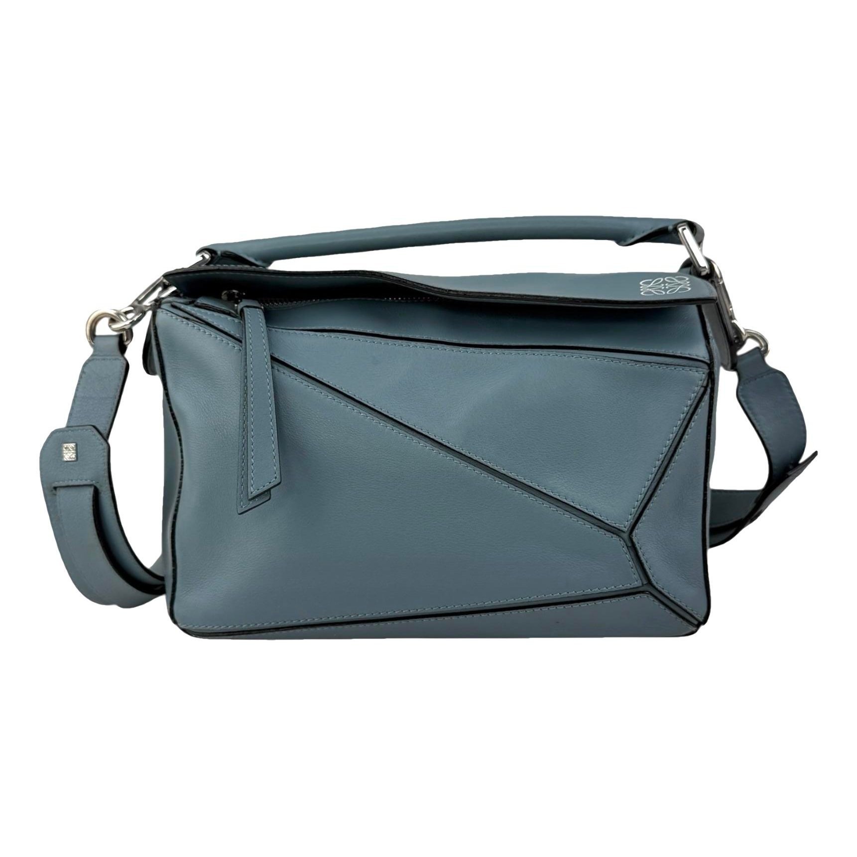 Puzzle leather handbag