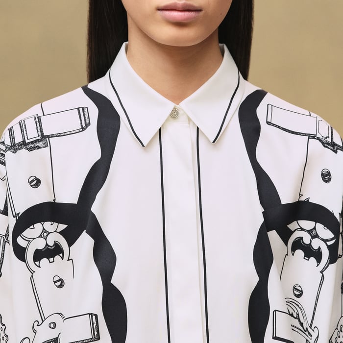Blanc Nacre "Ferronnerie Remix" Shirt Dress
