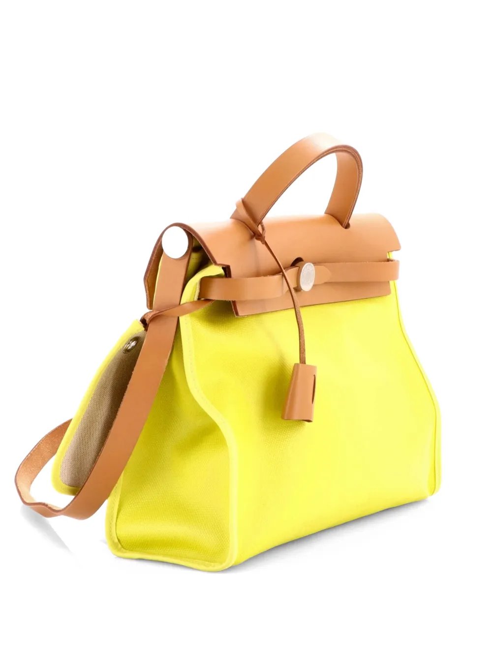 Herbag Zip Berline Vache Canvas and Leather 31 shoulder bag