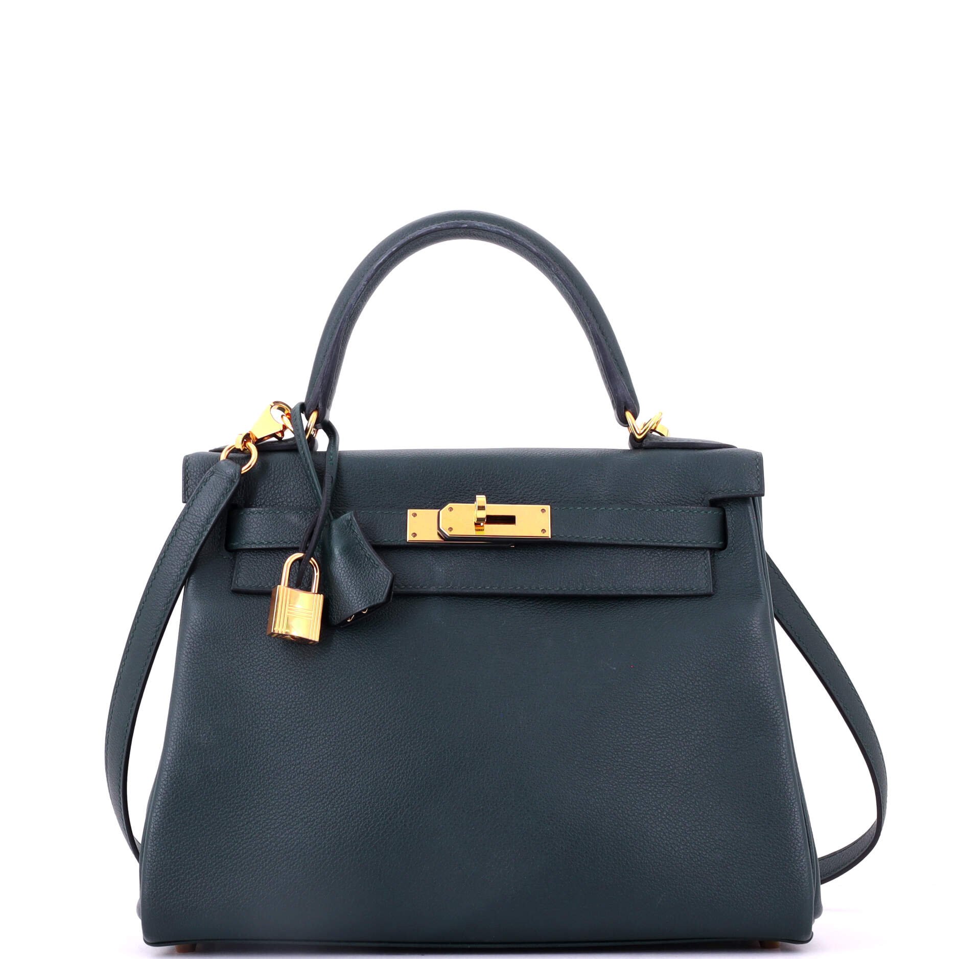 Kelly Handbag Vert Cypress Evercolor with Gold Hardware 28