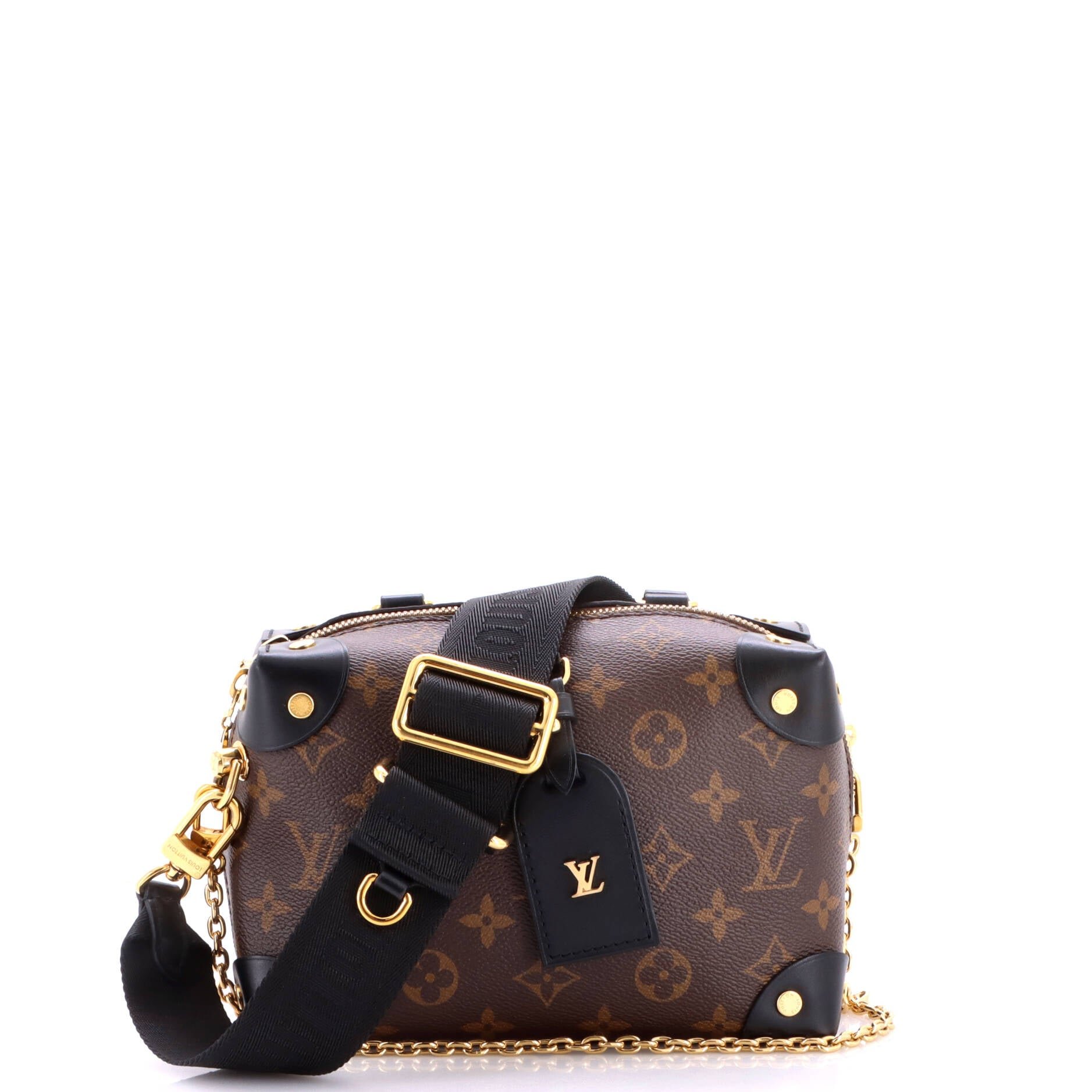 Petite Malle Souple Handbag Monogram Canvas with Leather
