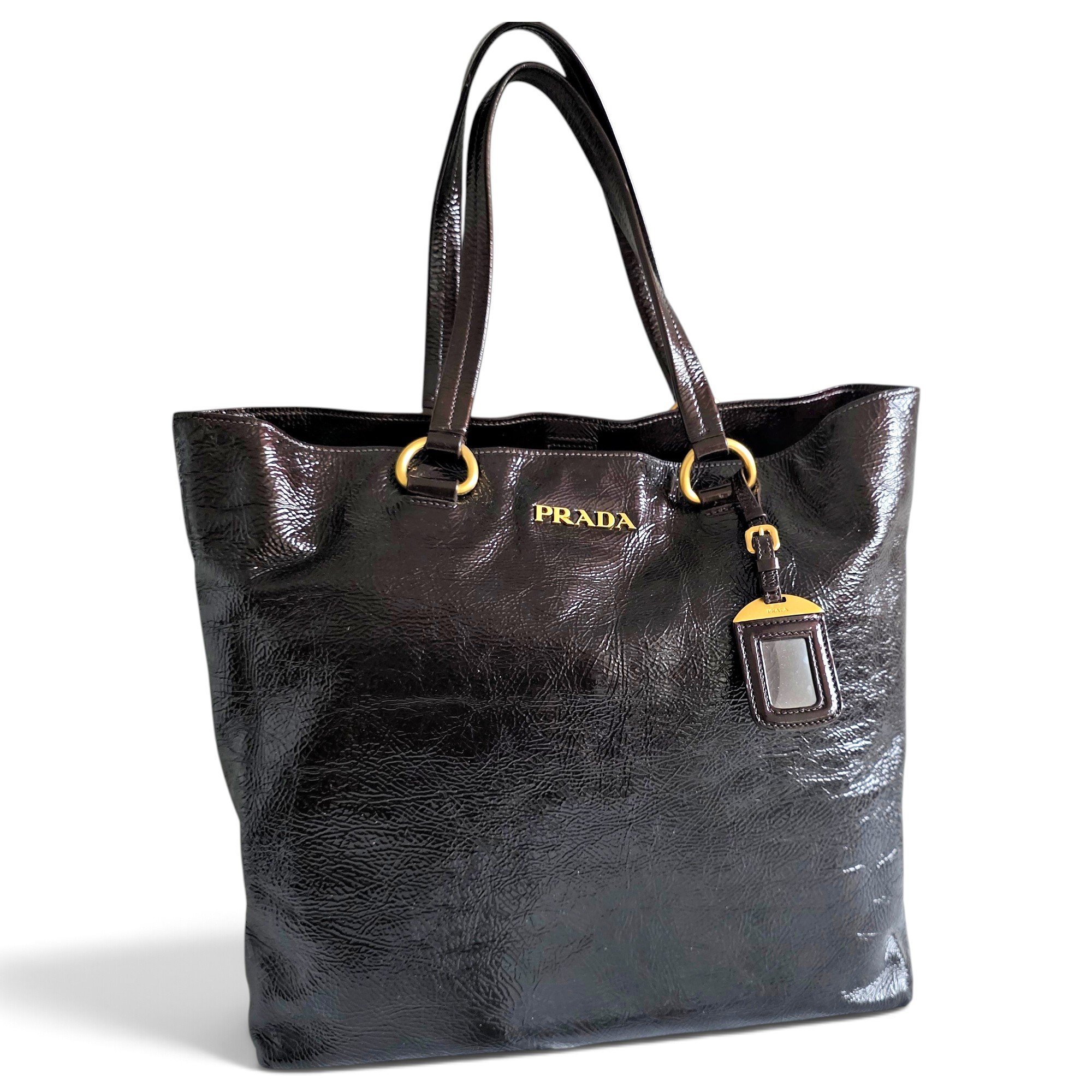 Patent leather handbag