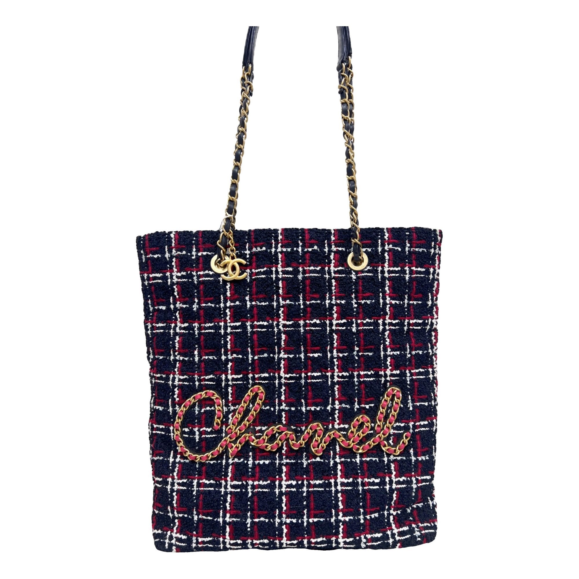 Grand shopping tweed tote