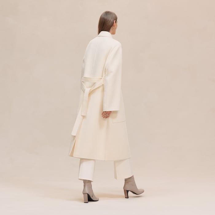 Blanc Naturel Cashmere Wrap Coat