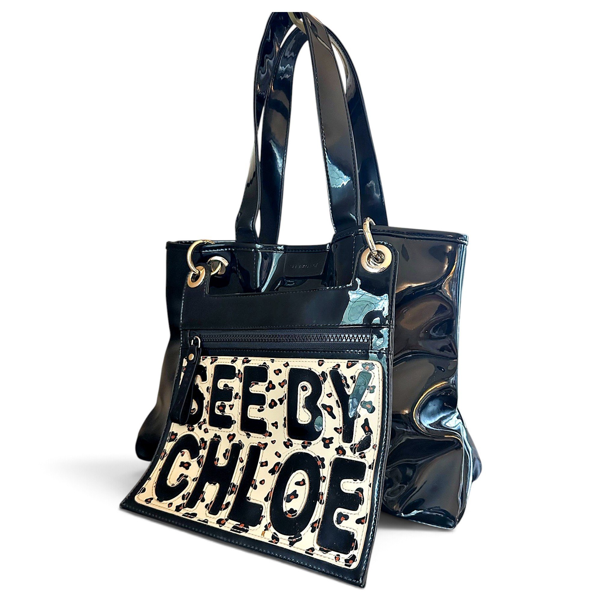 Patent leather tote