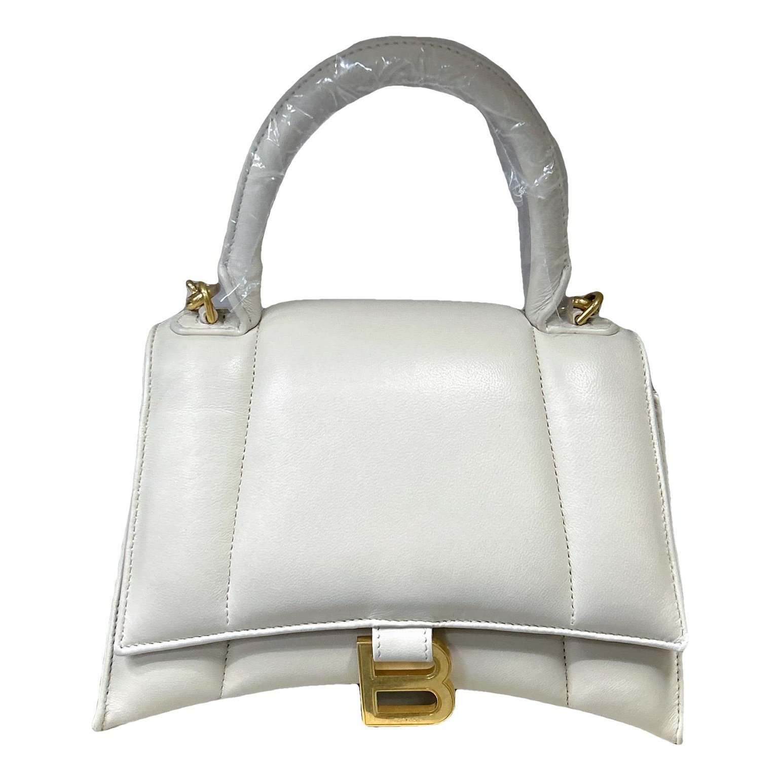 Hourglass leather handbag