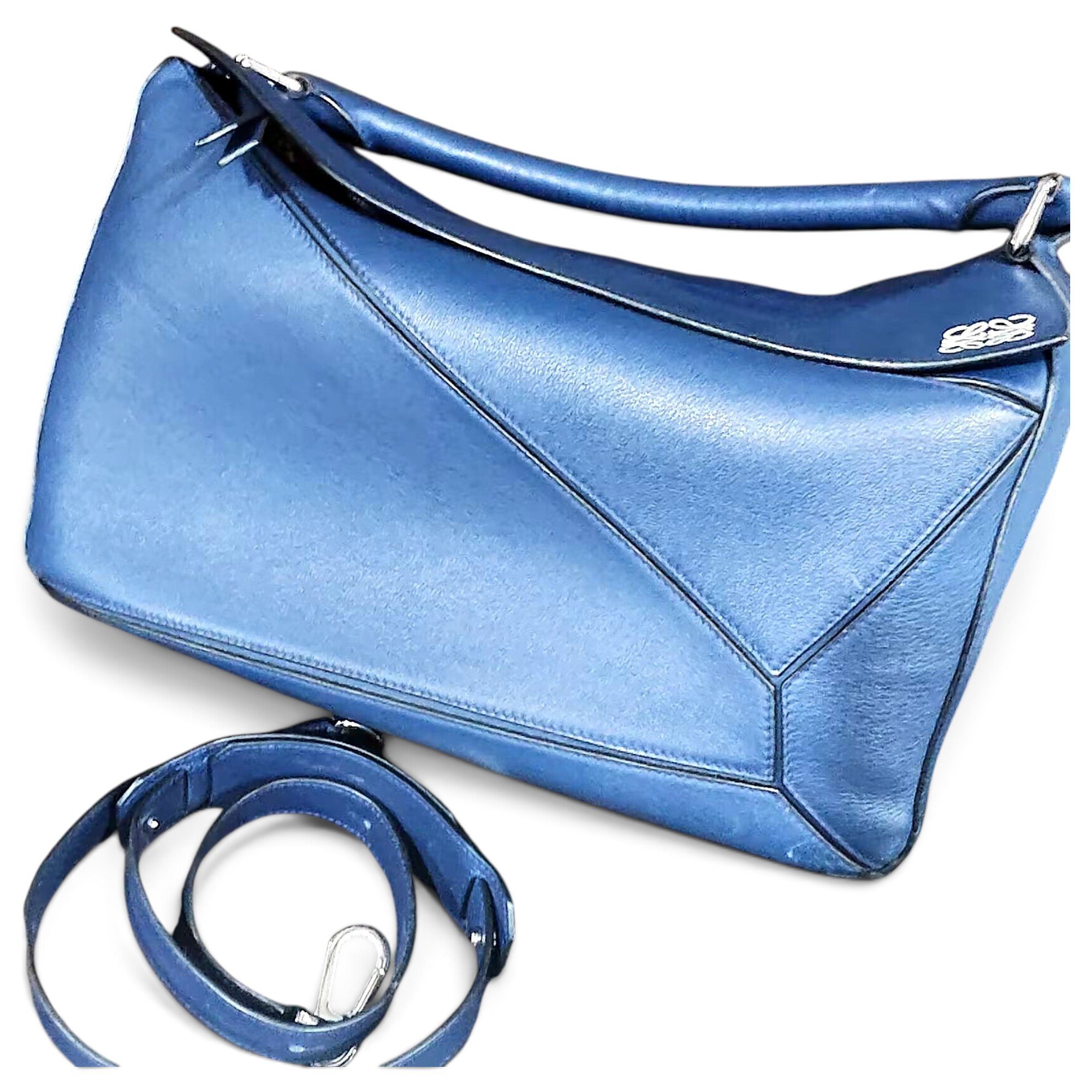 Puzzle leather handbag