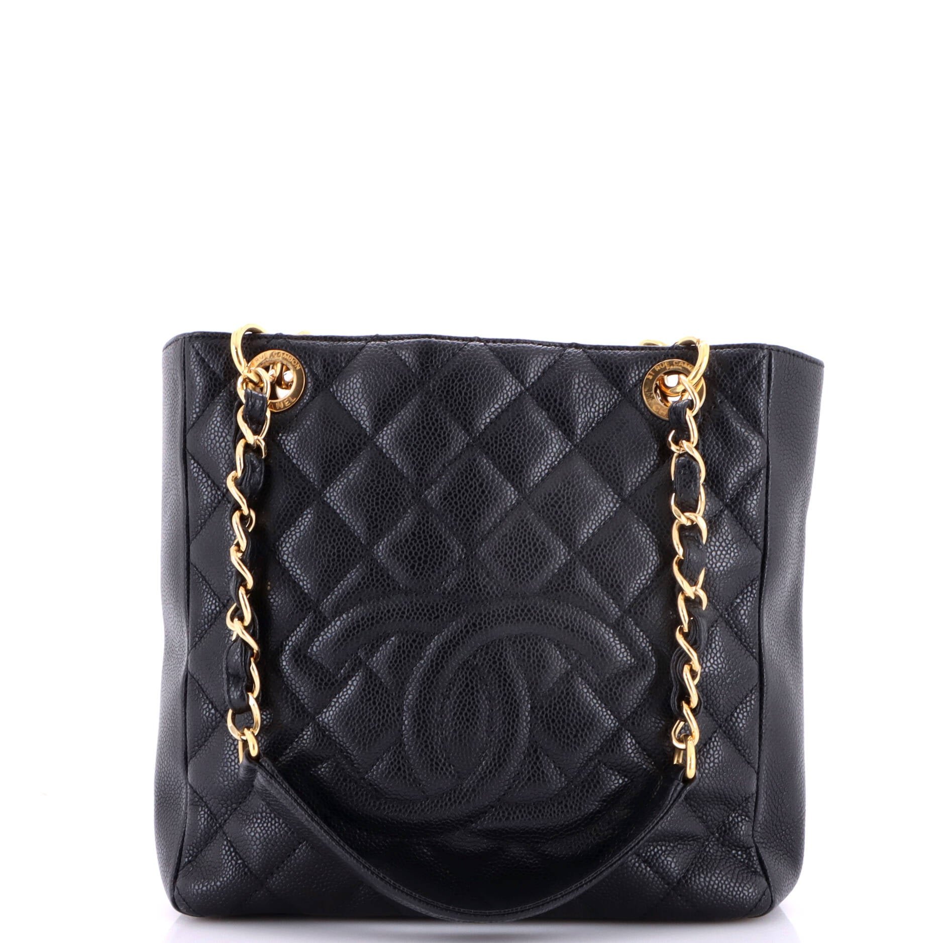 Petite Shopping Tote Quilted Caviar