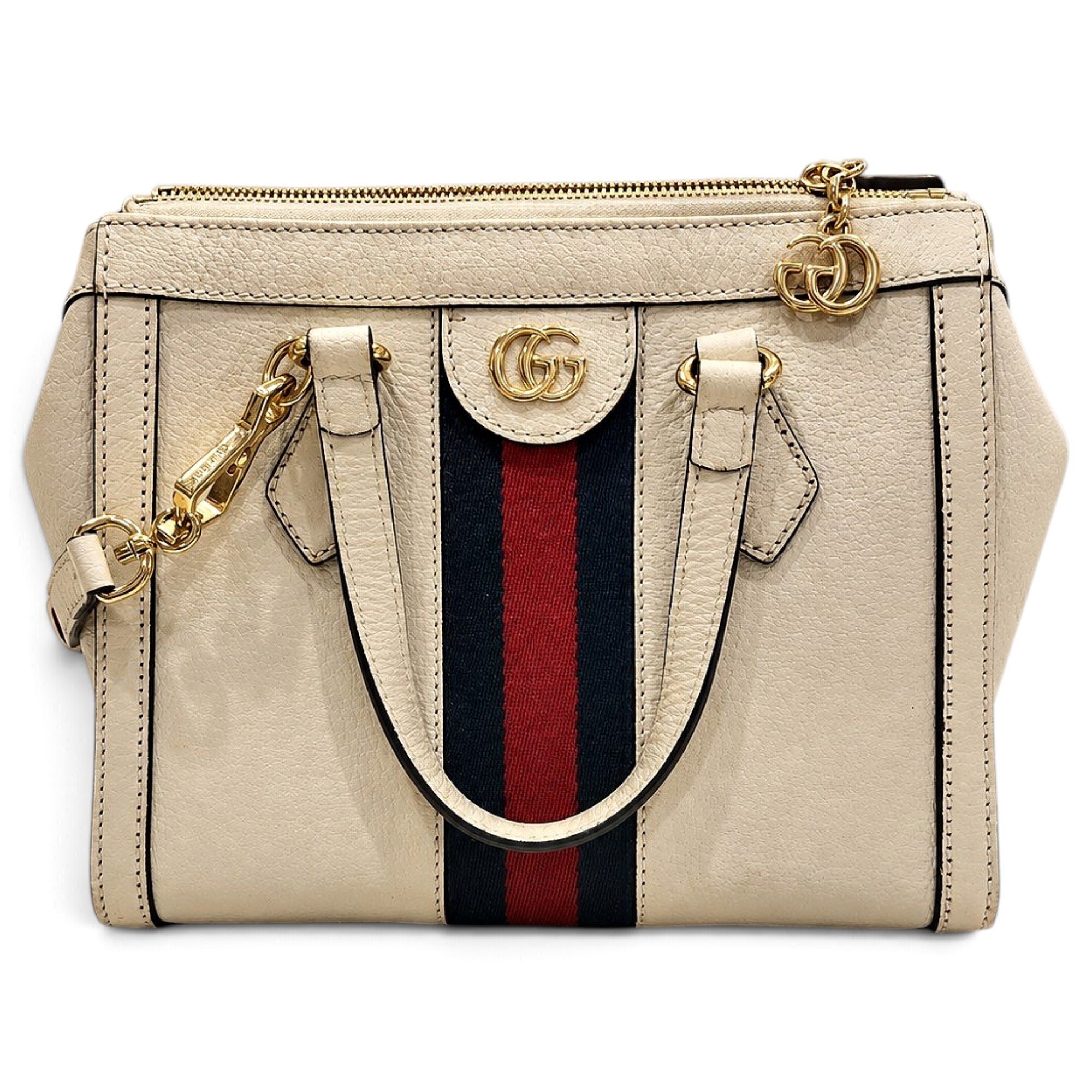 Ophidia Top Handle leather handbag