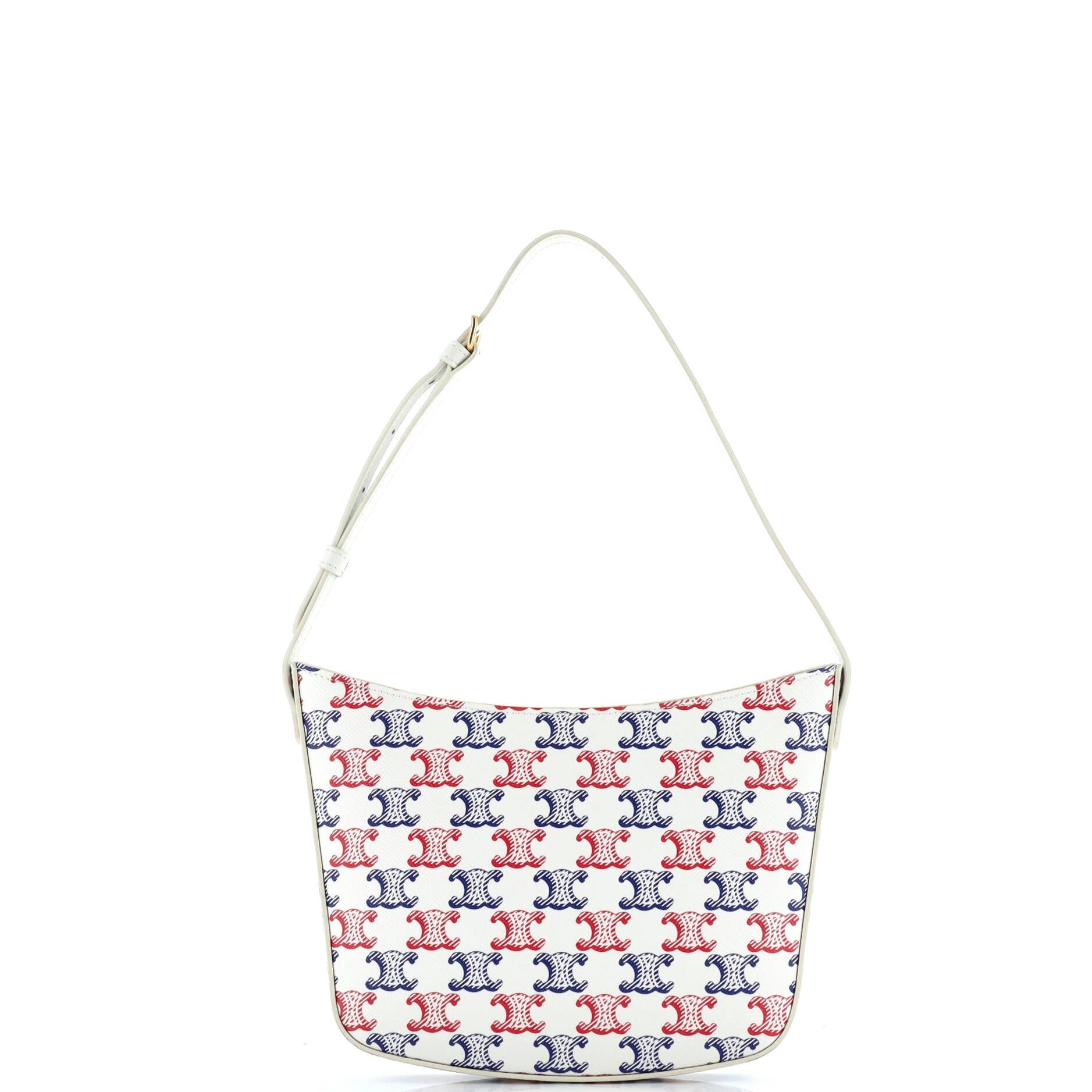 Celine Croque Hobo Triomphe Coated Canvas Medium