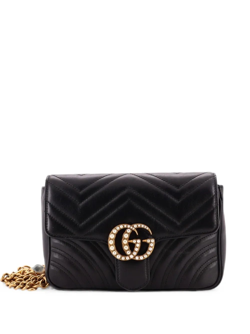 Pearly GG Marmont Flap Matelasse Leather belt bag