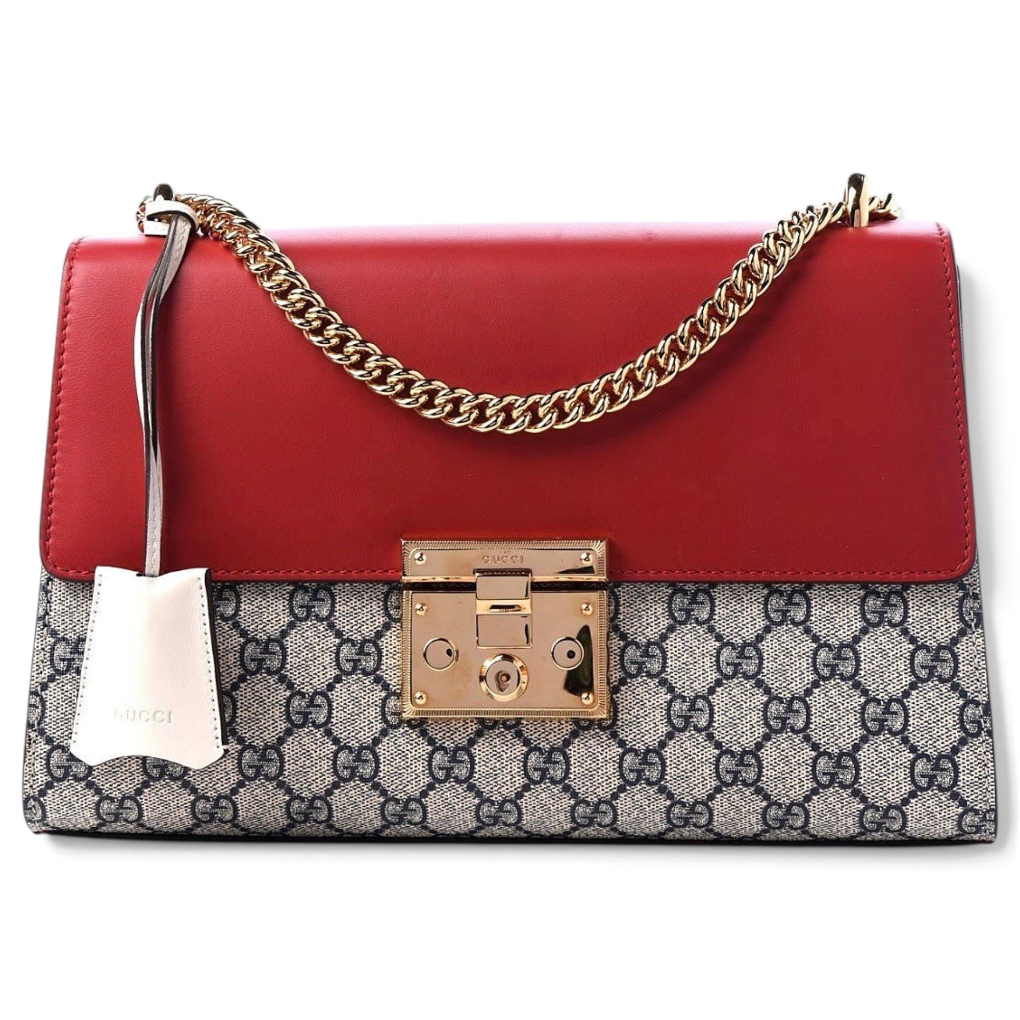 Padlock leather handbag
