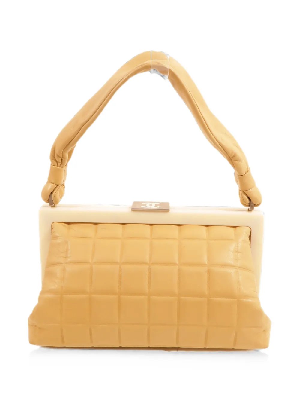 CC turn-lock chocolate-bar quilted handbag