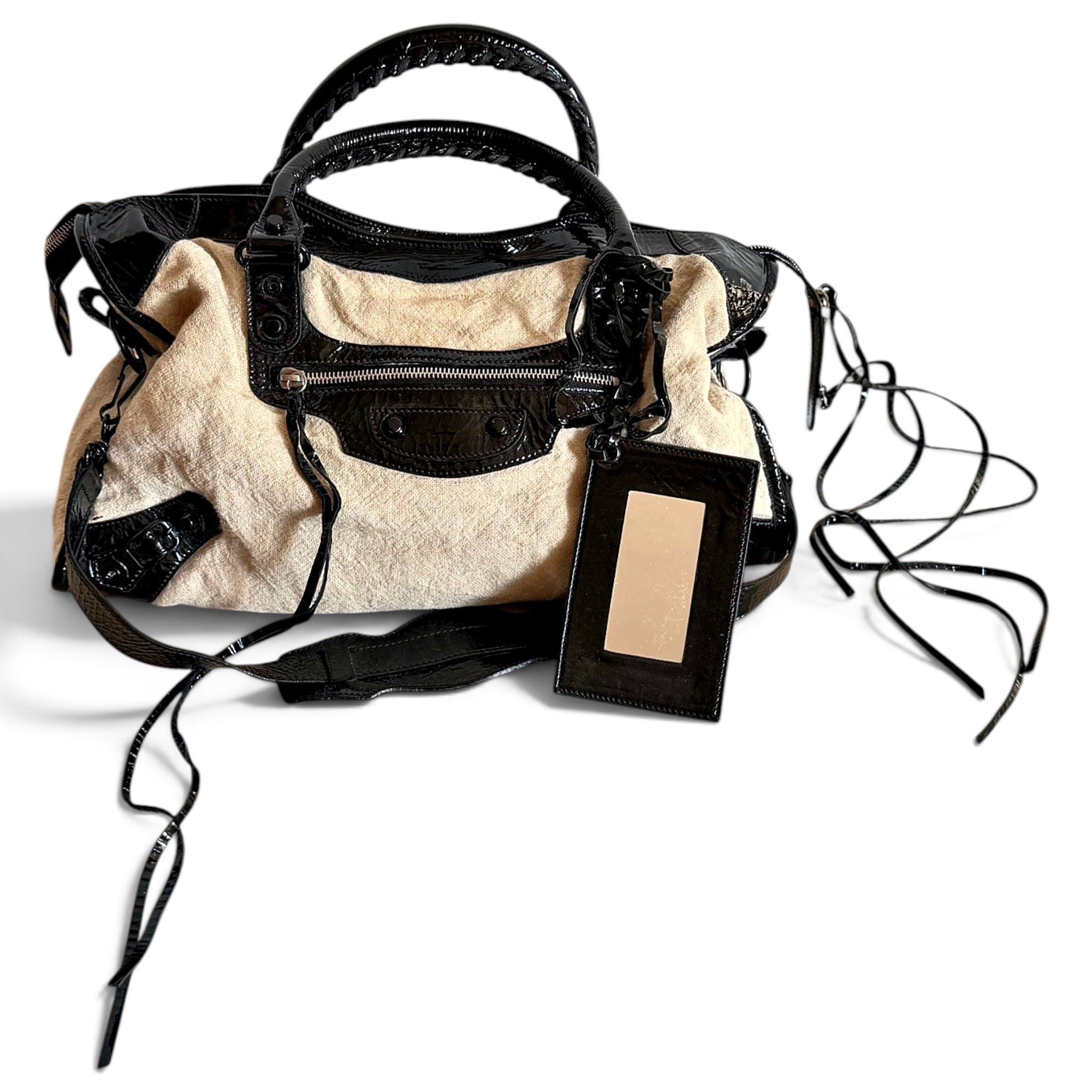 City linen handbag
