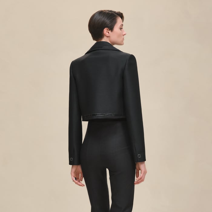 Noir Embroidered Spencer Jacket